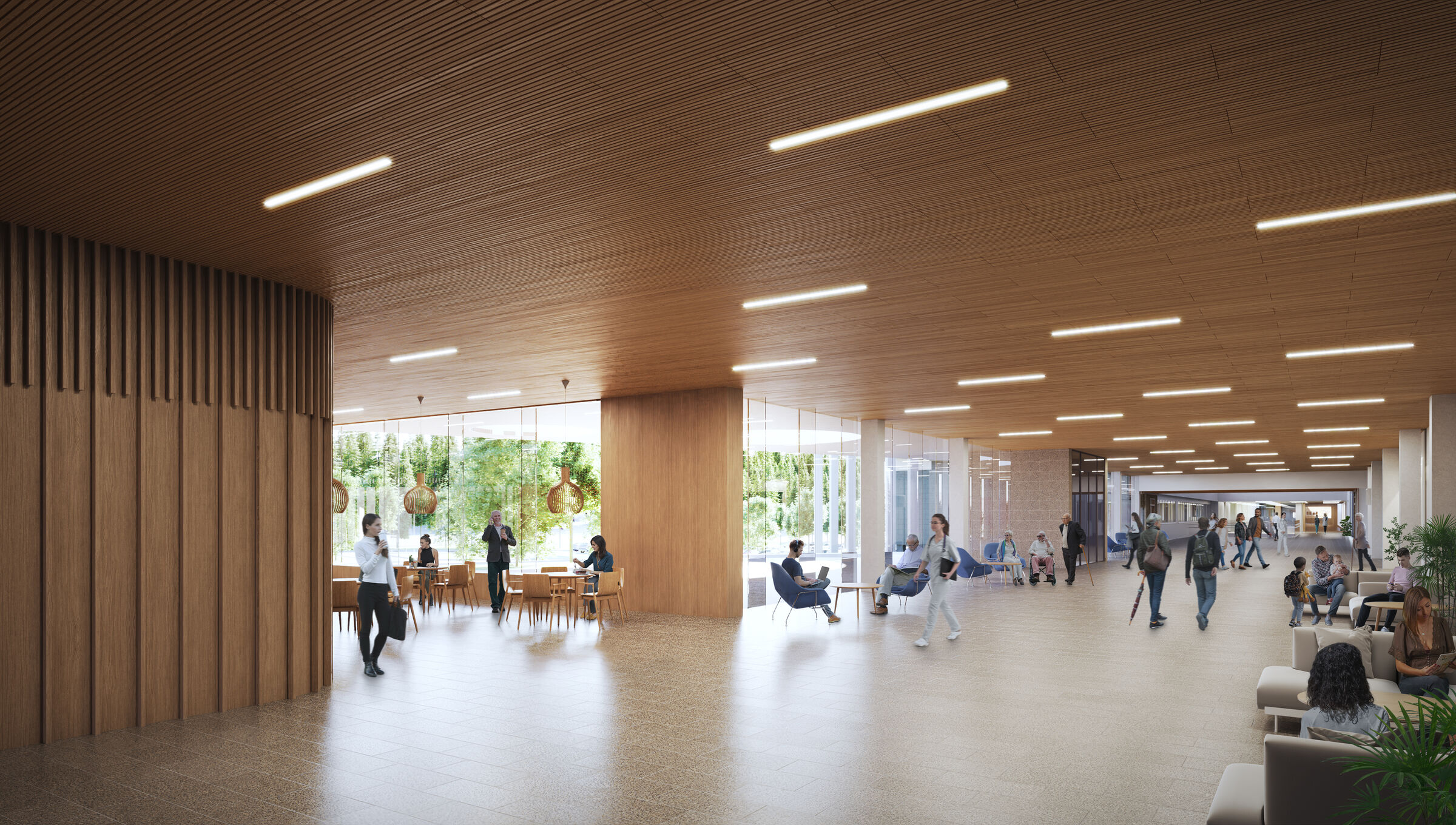 Render of the 2nd phase of the extension, interior street