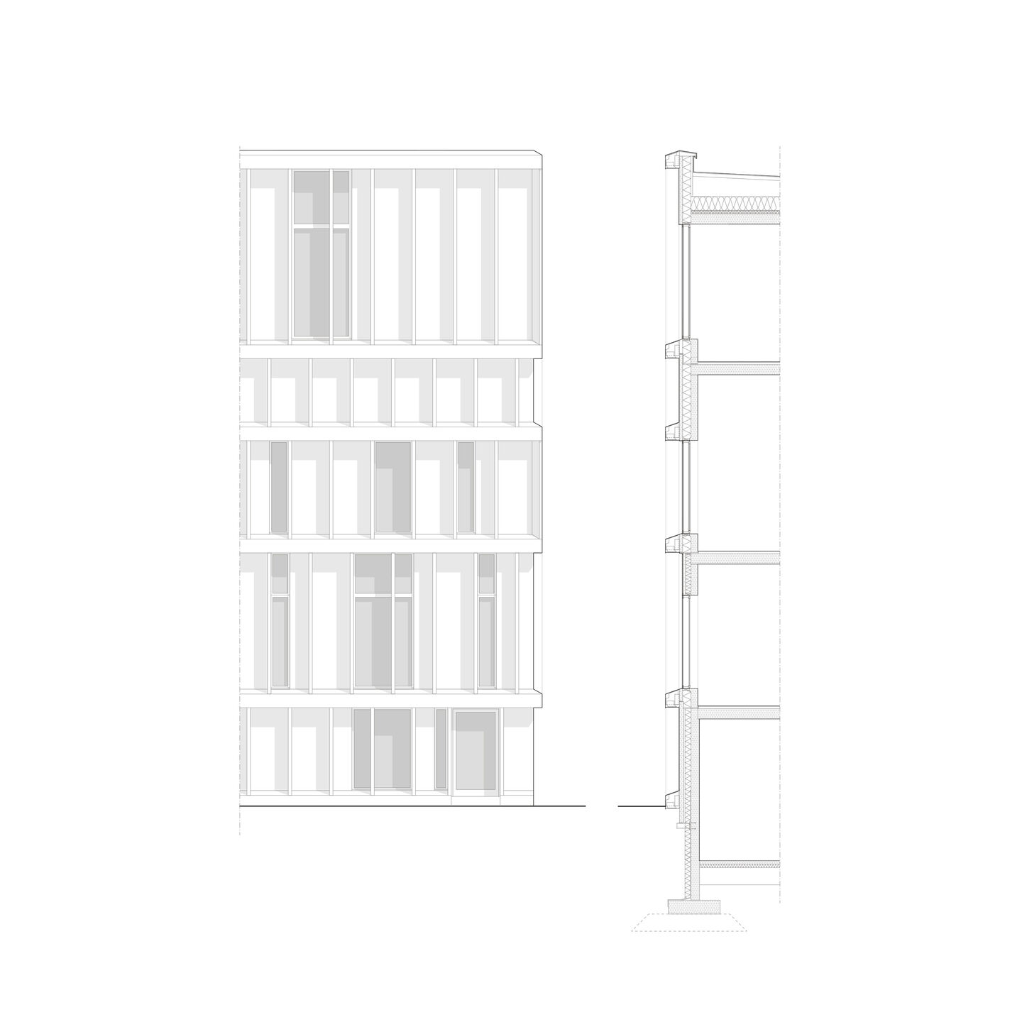 Detail of elevation and section, Hot hospital