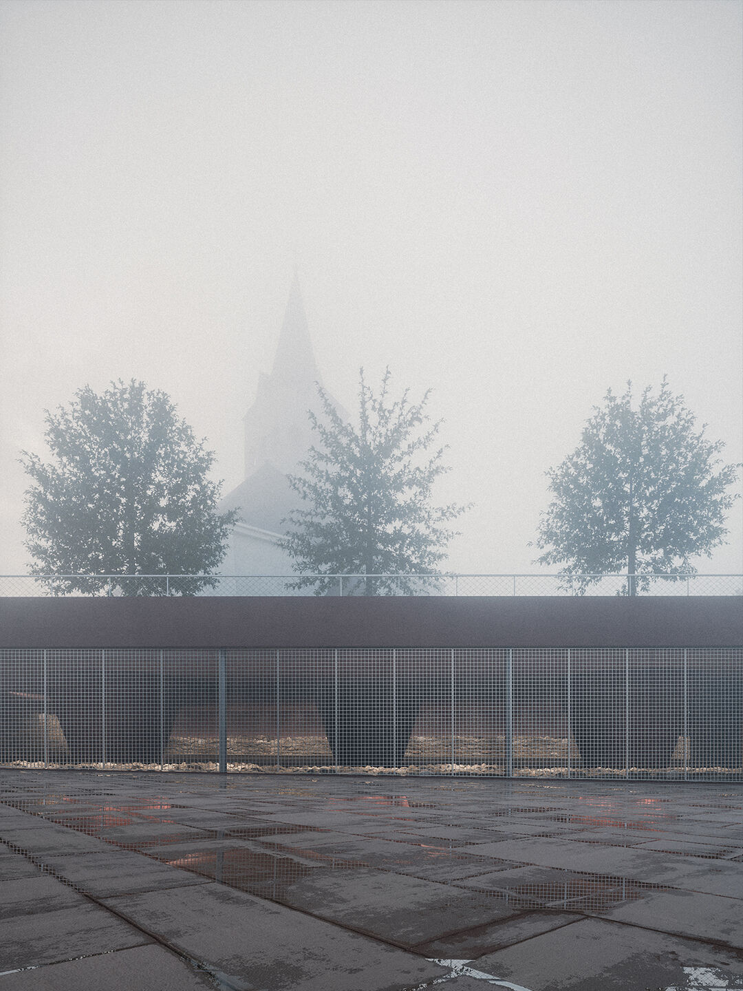 Combination of historical remains with modern architecture