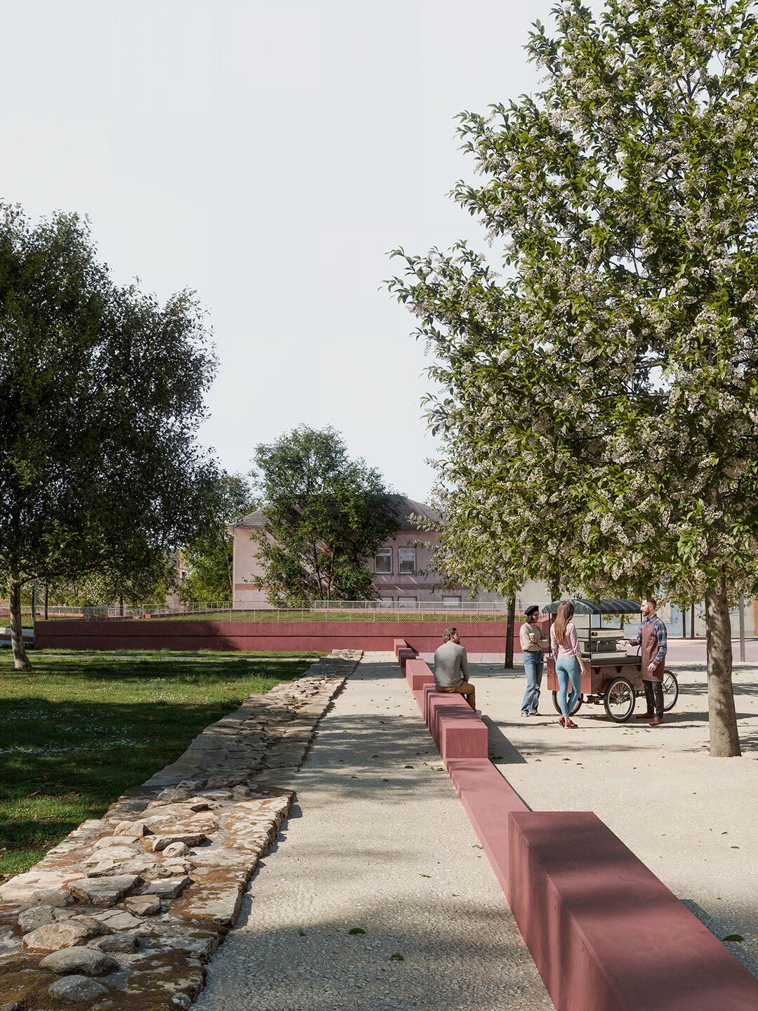 Interface between the castle area and the square