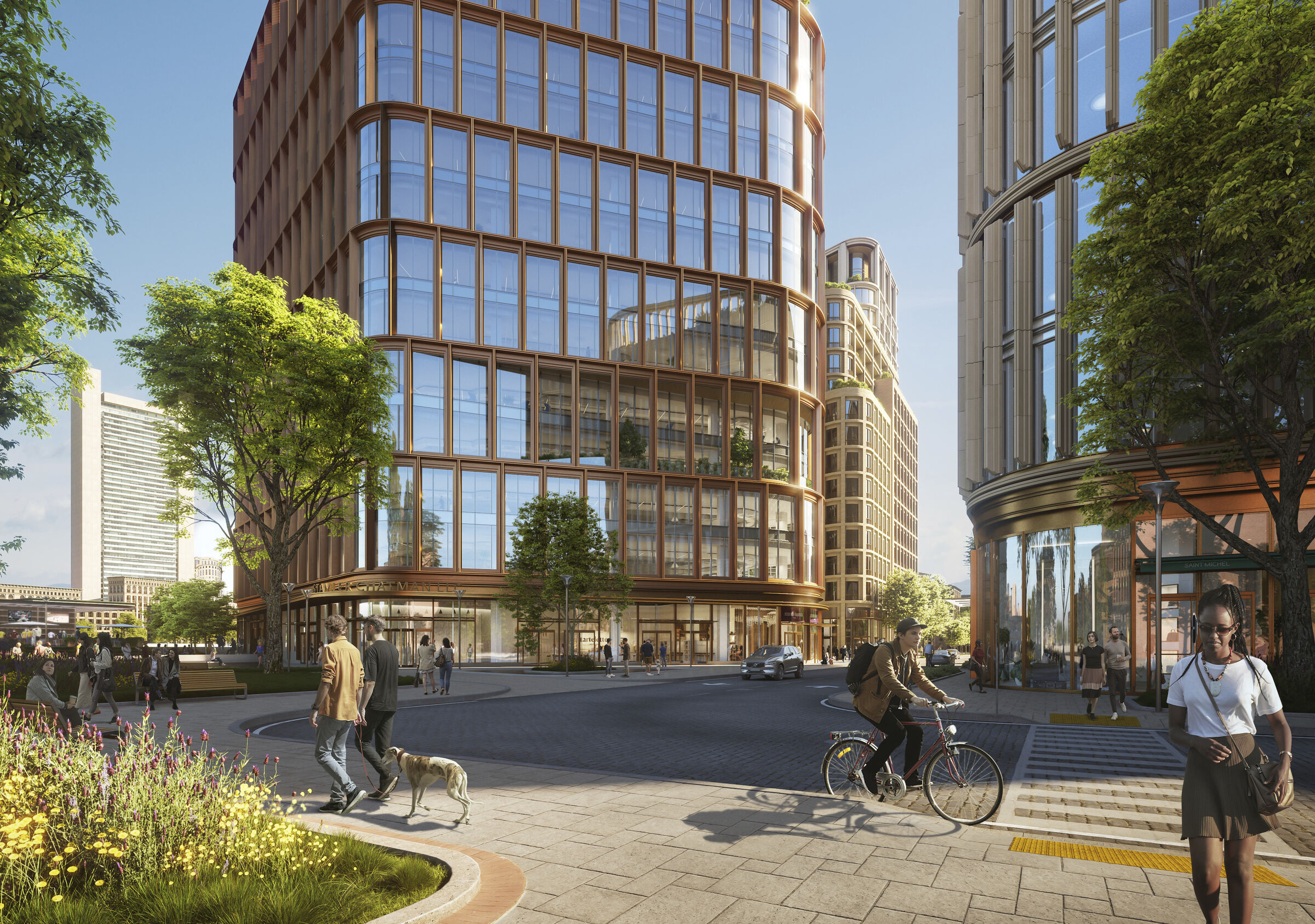 Office tower ground-view of Channelside renderings