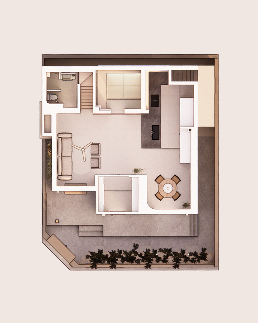 1F space (3D)
