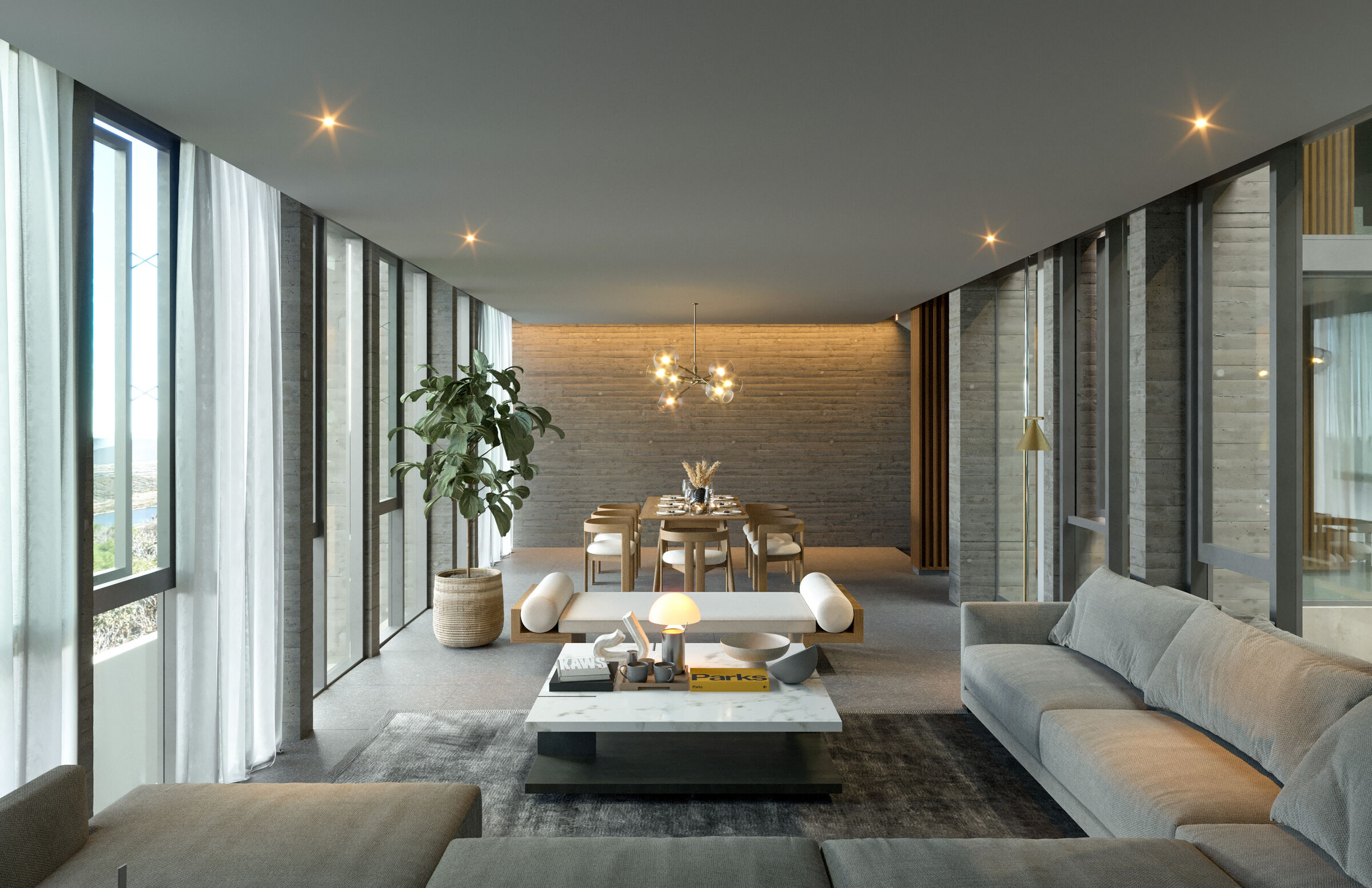 Living room, cross ventilated