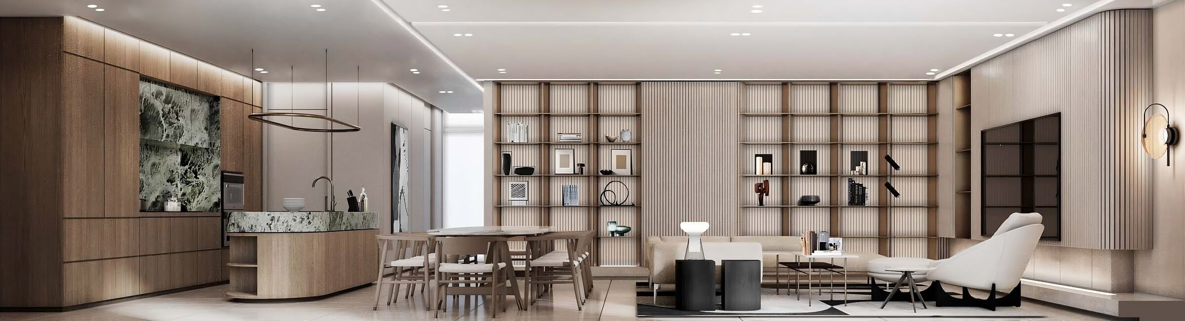 Living, Dining, and Pantry