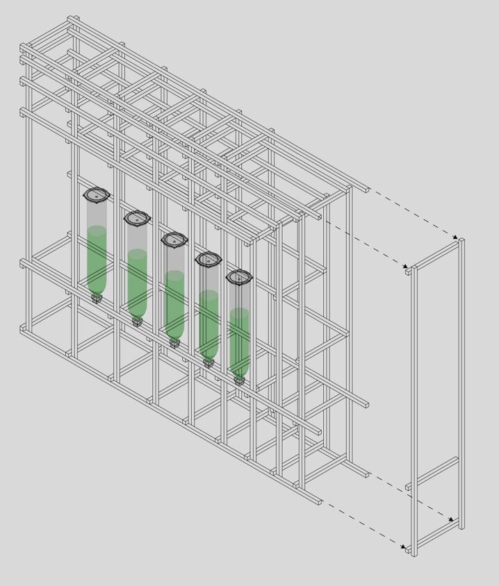 AIR.garden by ecoLogicStudio. London Office, 2025. Axonometric drawing