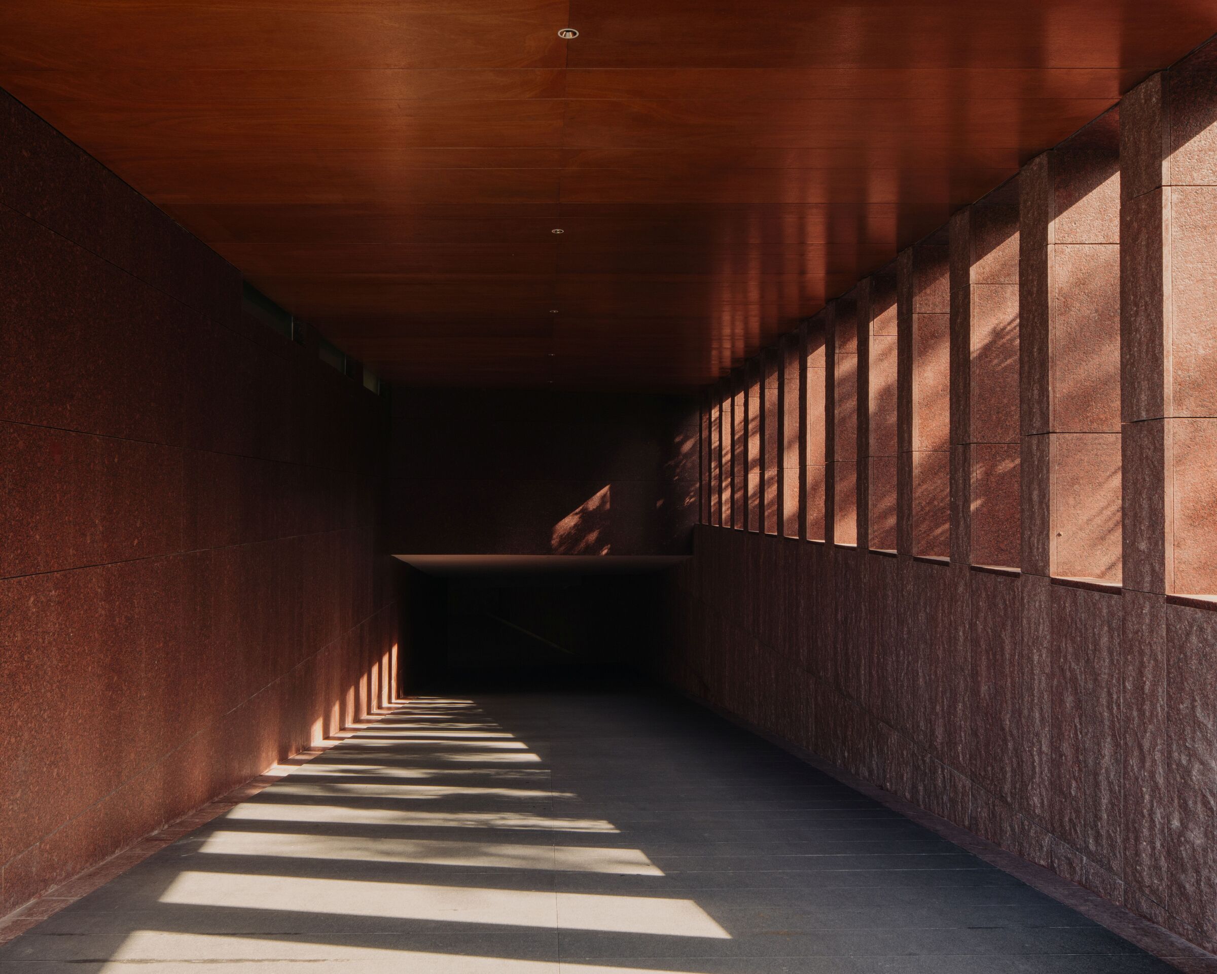 Driveway to the basement with the late afternoon sunlight.