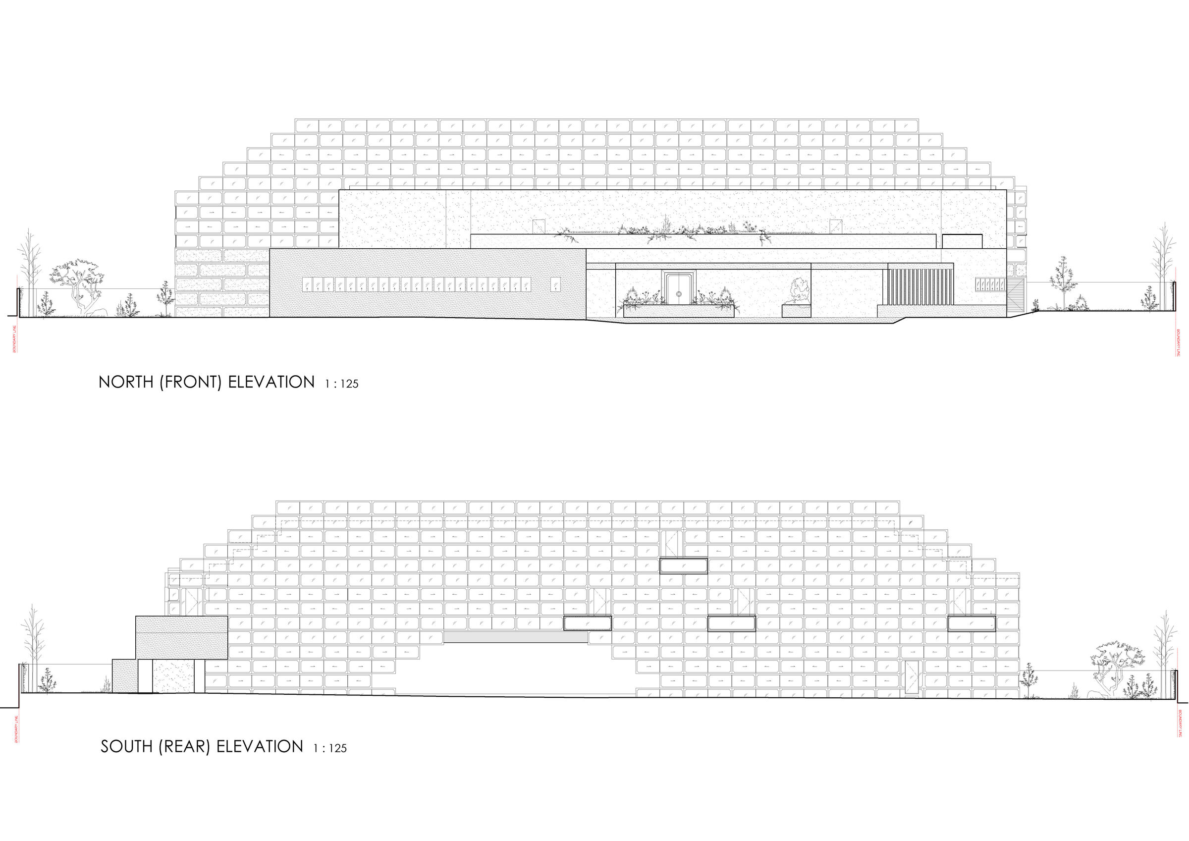 North & South (Front & Rear) Elevations