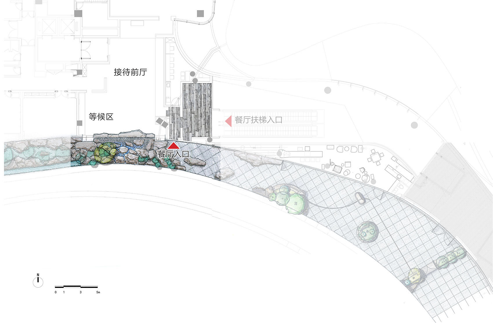 plan of the entrance space