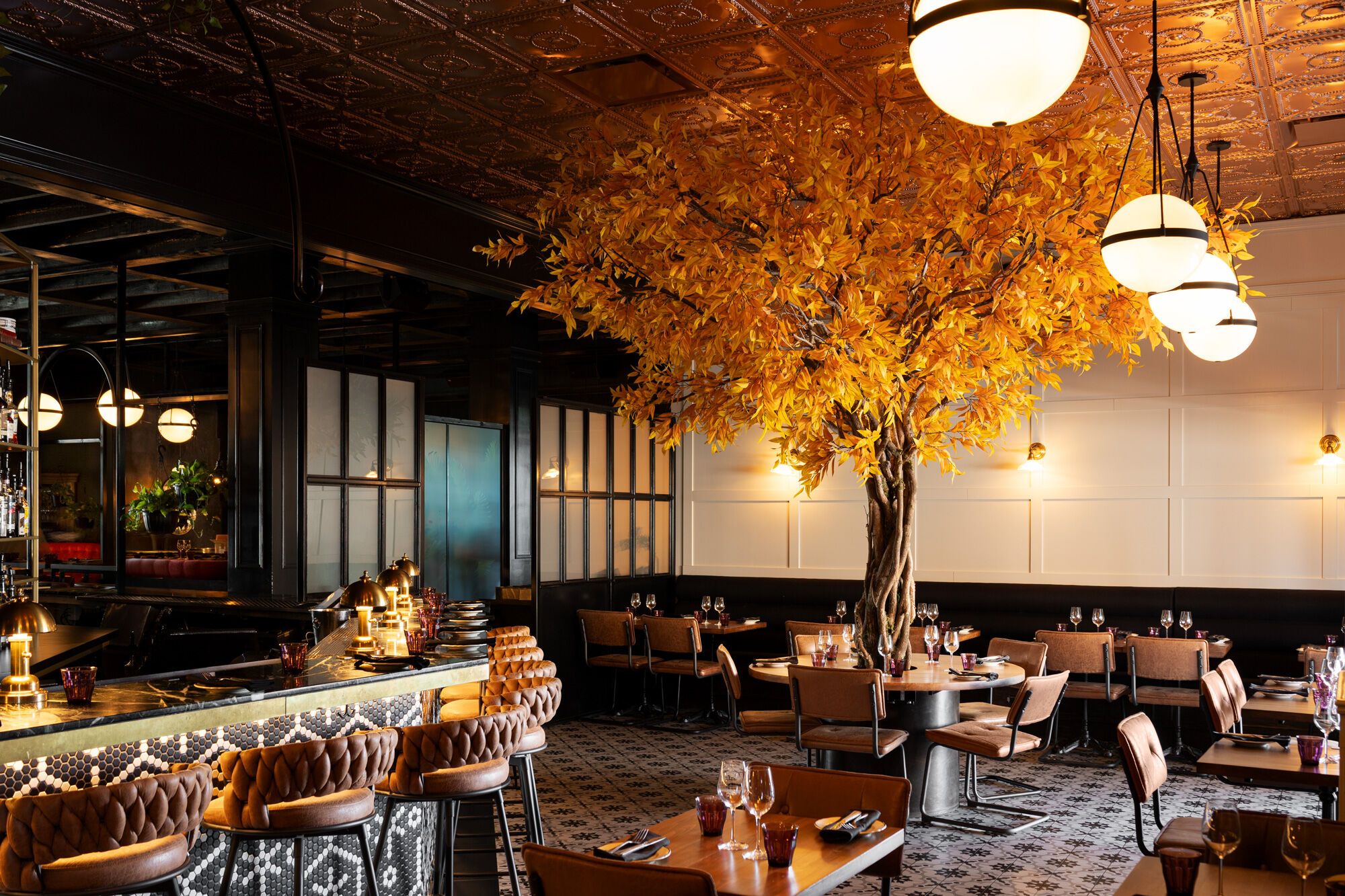 Custom tree in Madame Bovary Restaurant