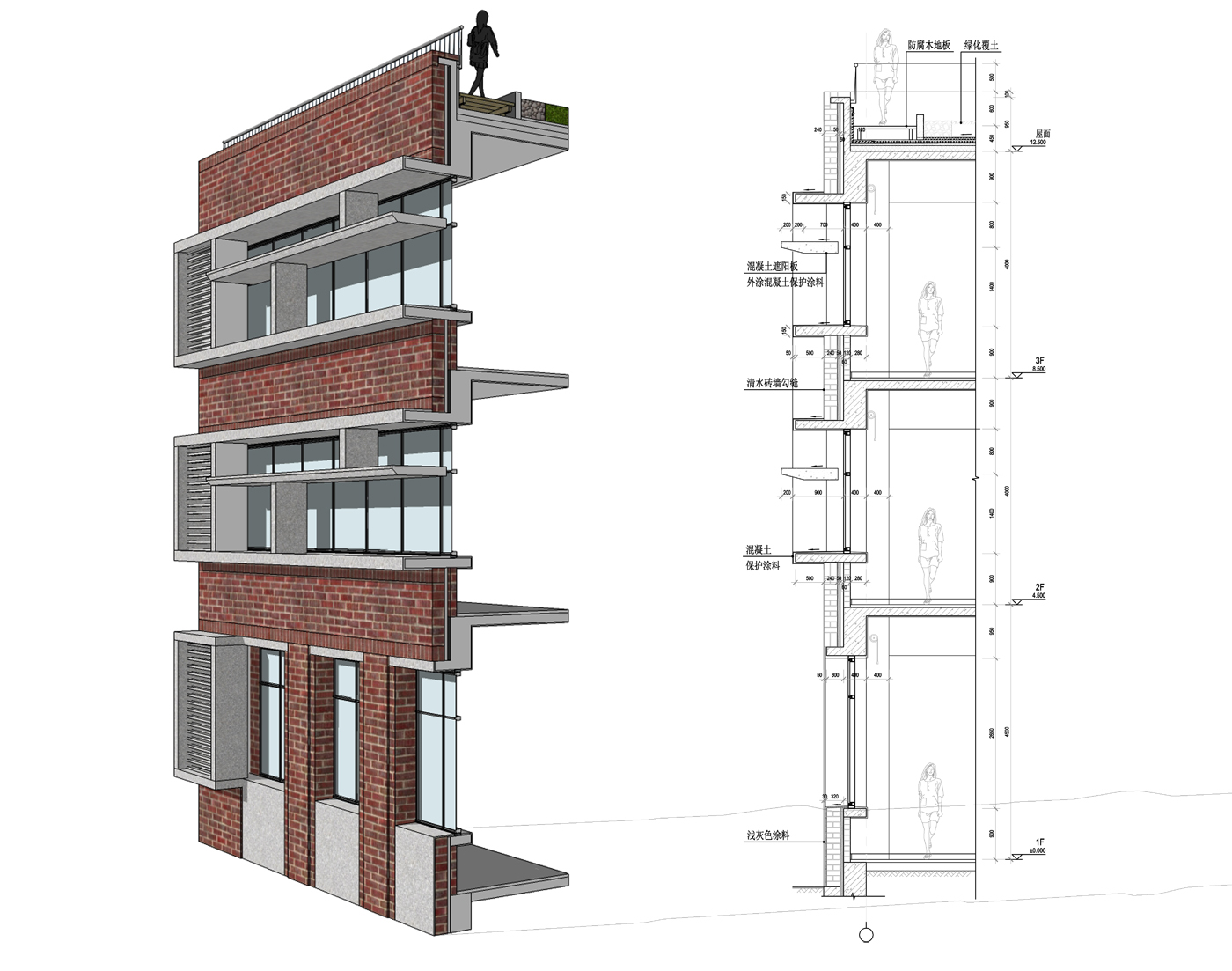 South facade standard wall node