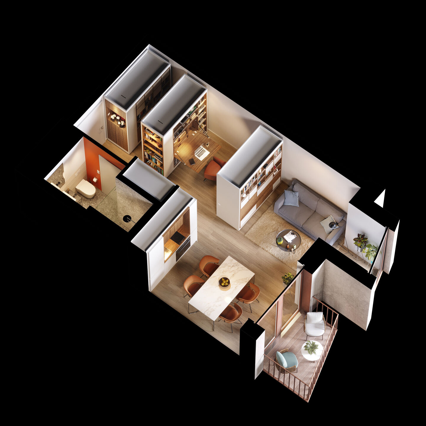 3D Floorplan Standard Apartment