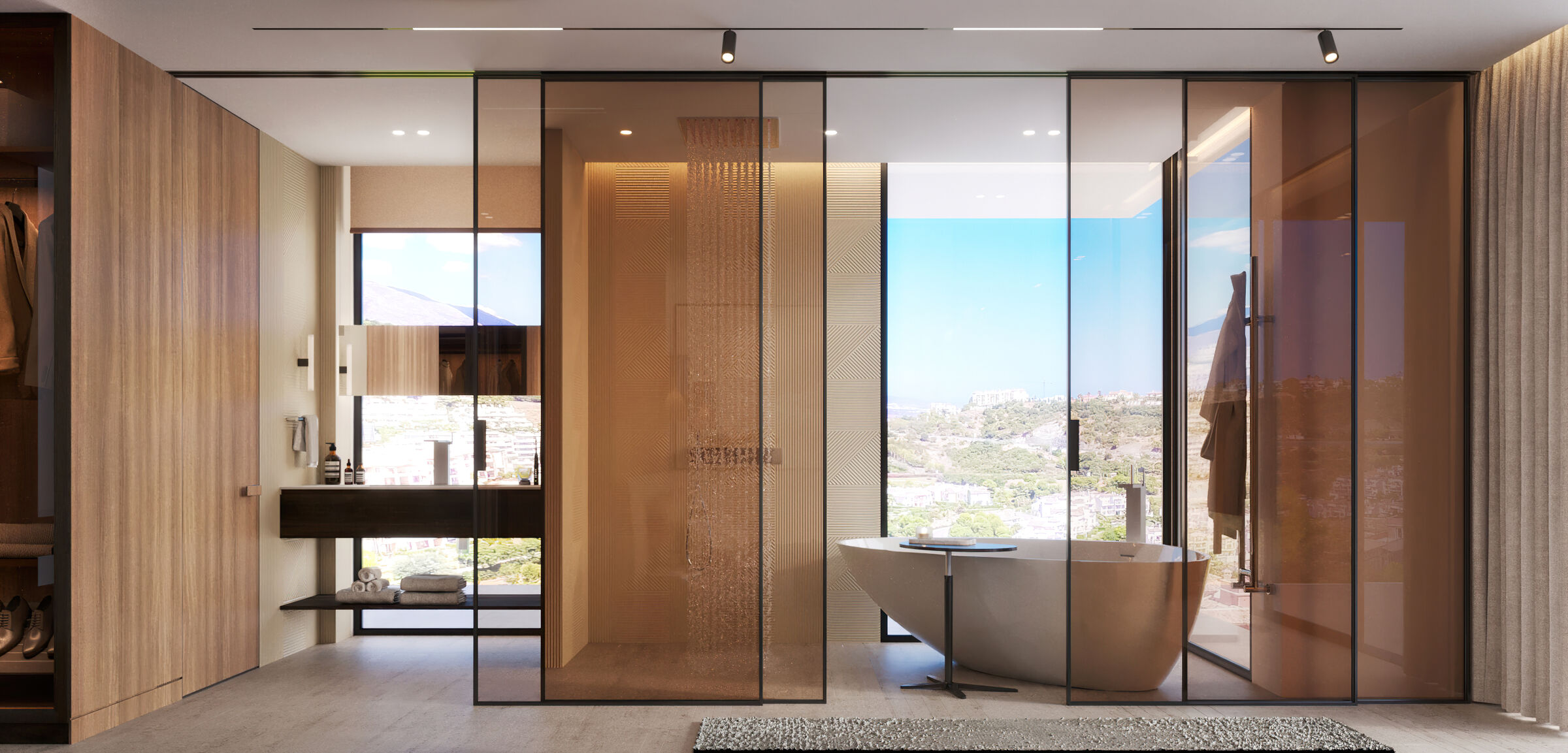 Open-Space Master Bathroom I Freestanding Bathtub