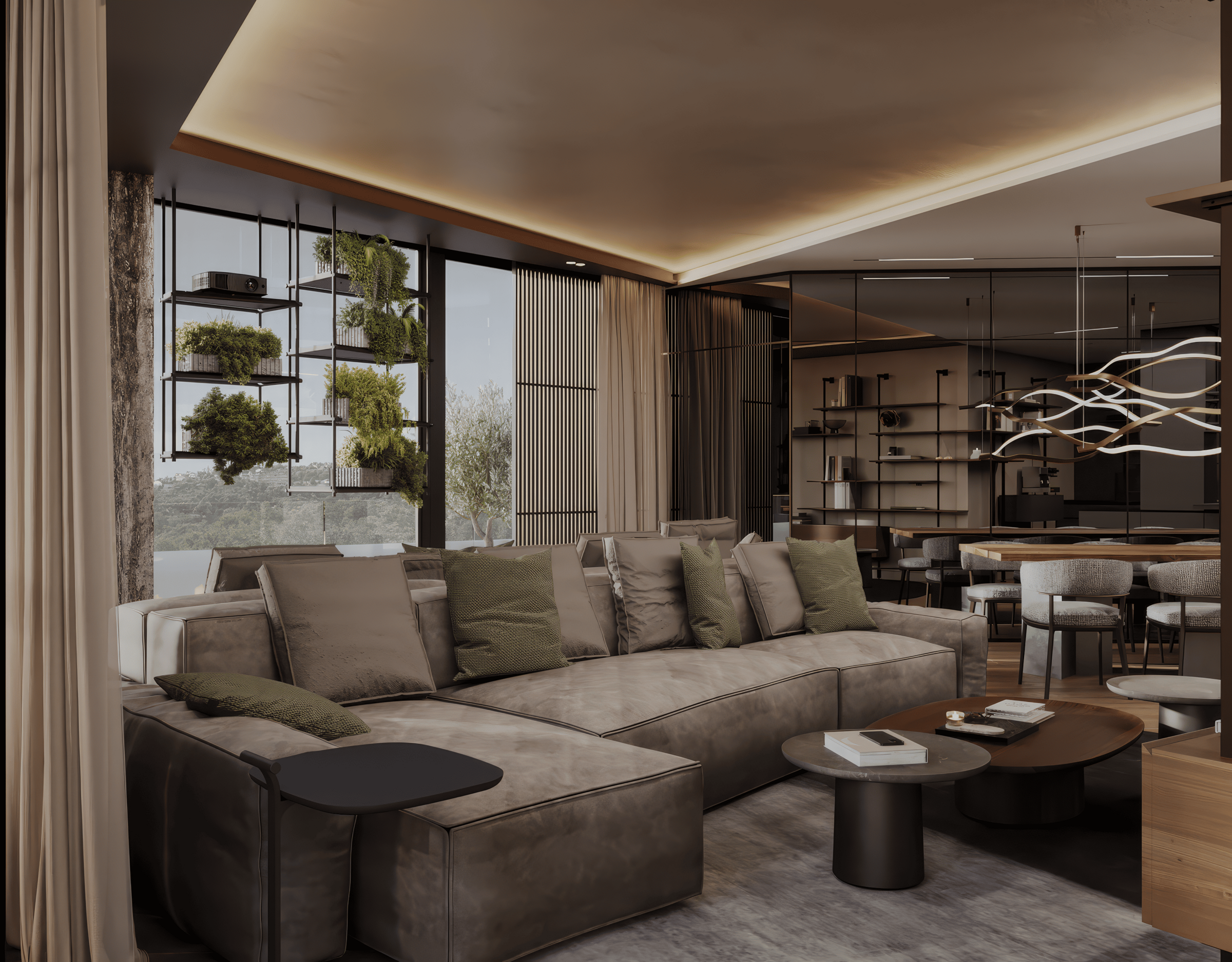 Modern Loft Living Room I Lounge Area with Bonaldo two-sided sofa