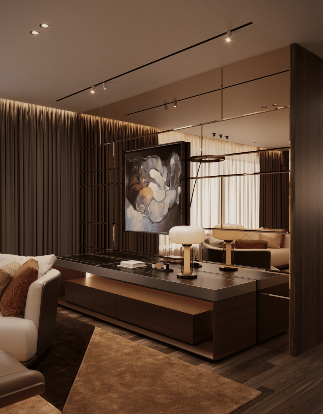 Modern Luxury Interior | Bronze And Coffee Tones I Molteni Furniture