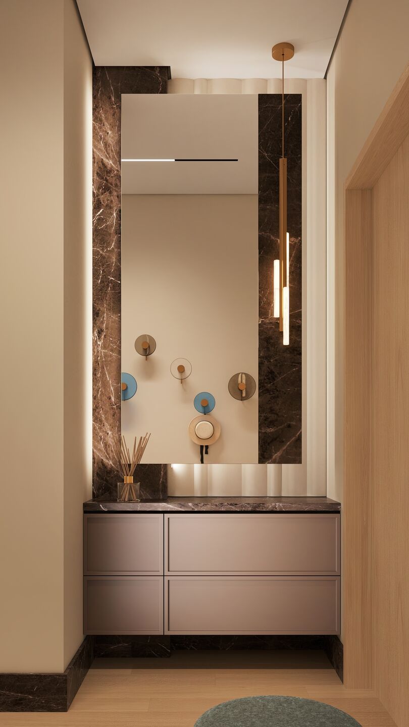 Luxury Modern Entrance Hall I Console & Dark Marble