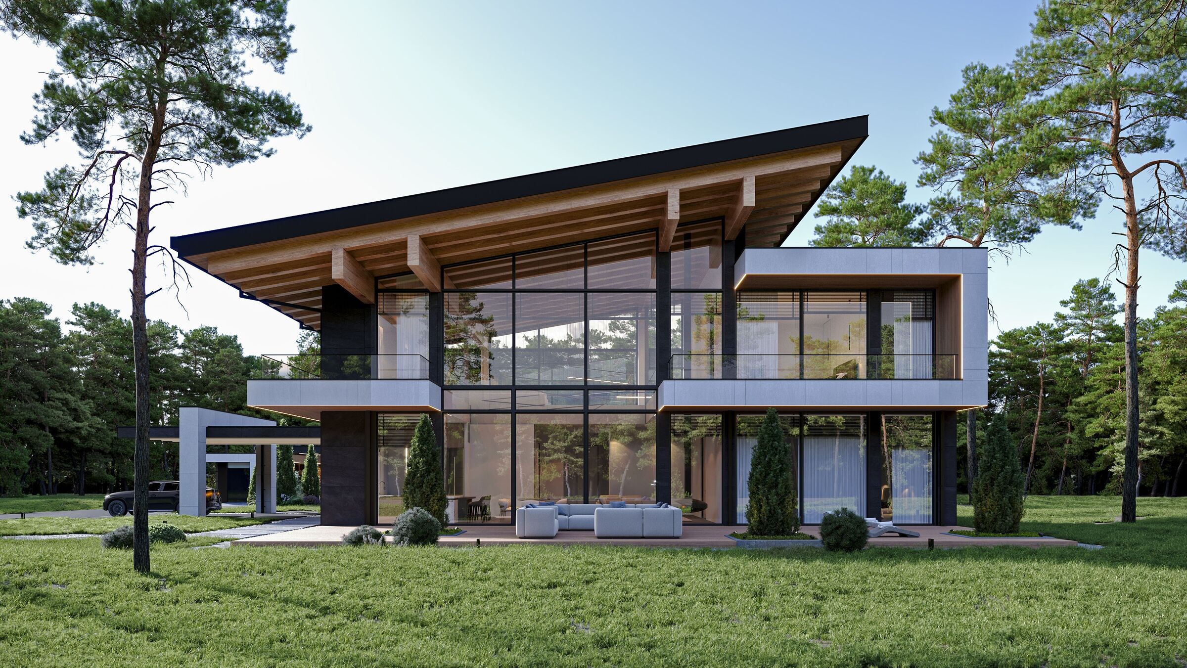Front view of the house