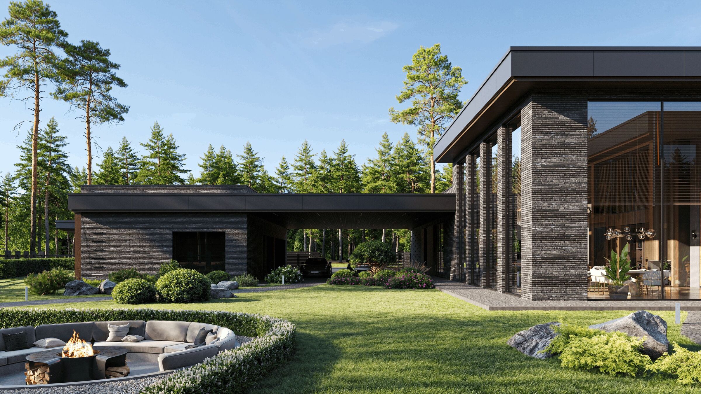 View of the carport from the courtyard