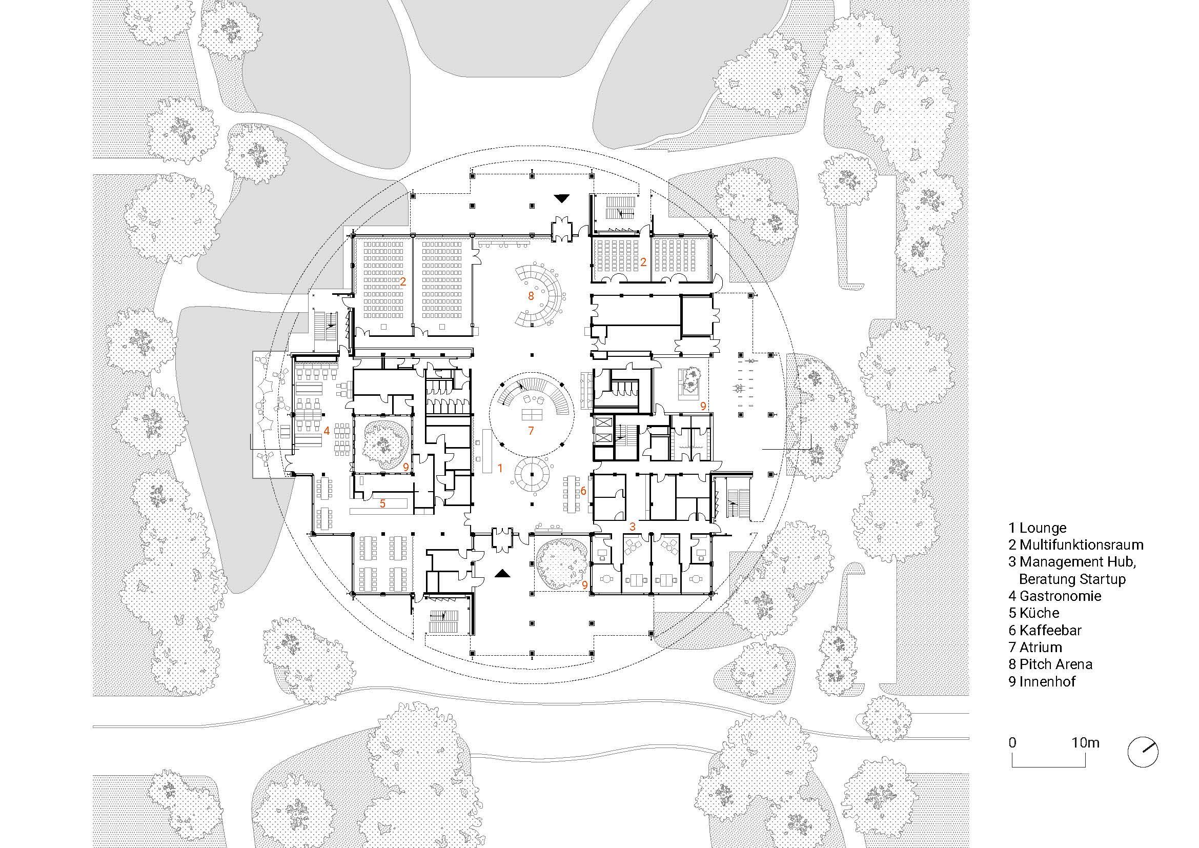 Ground floor plan, original scale 1:100