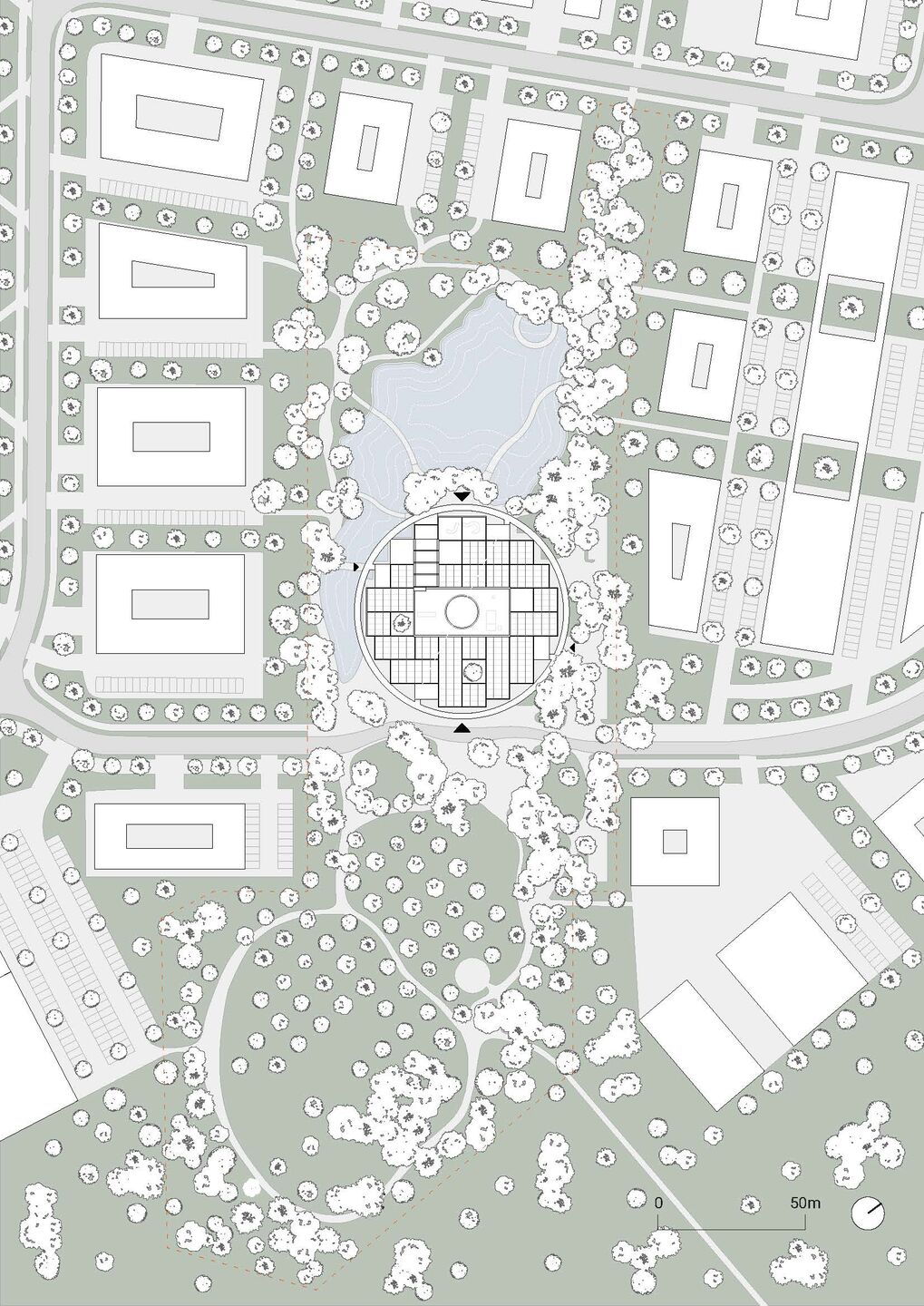 Site plan, original scale 1:1000