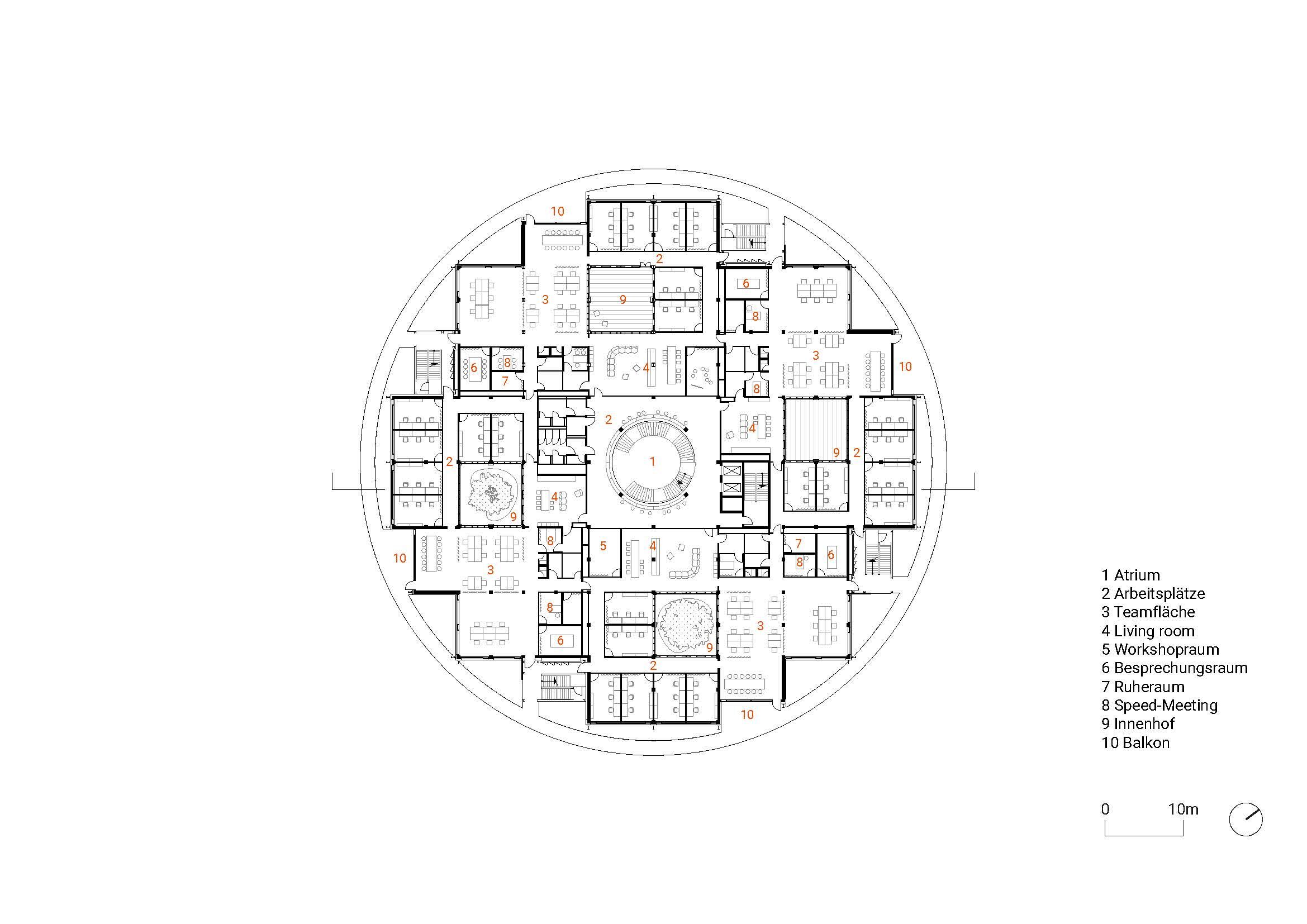 First floor plan, original scale 1:100