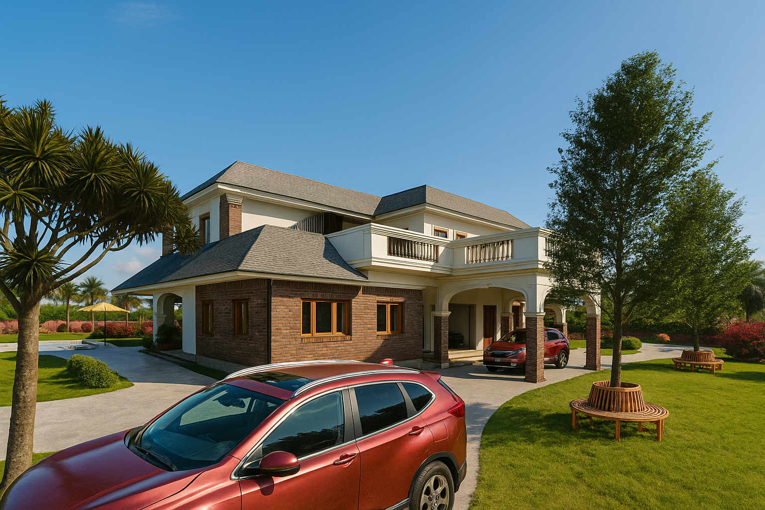 House exterior, Driveway