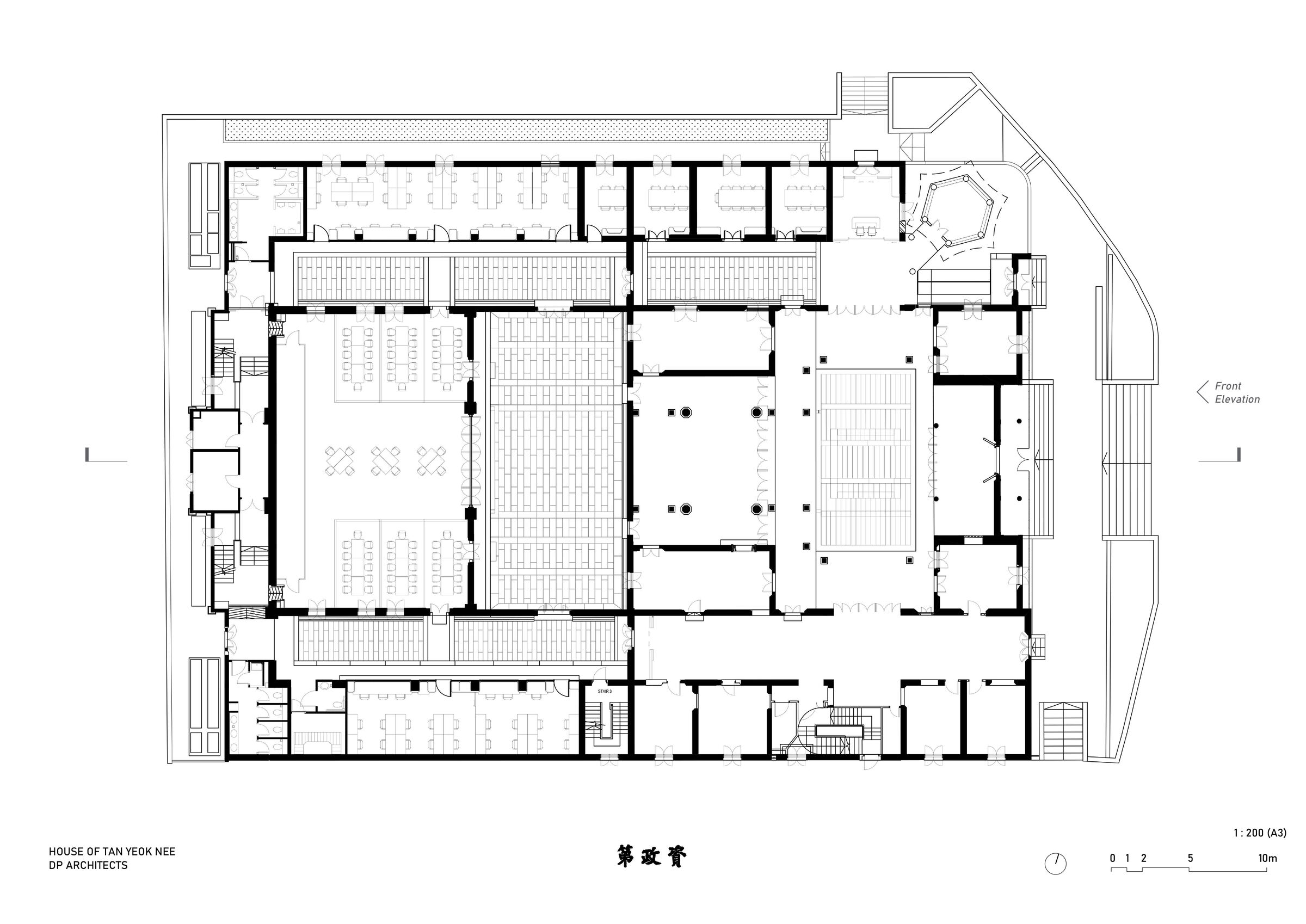 L1 Plan showing the courtyards and internal side alleyways that were meant to be symmetrical