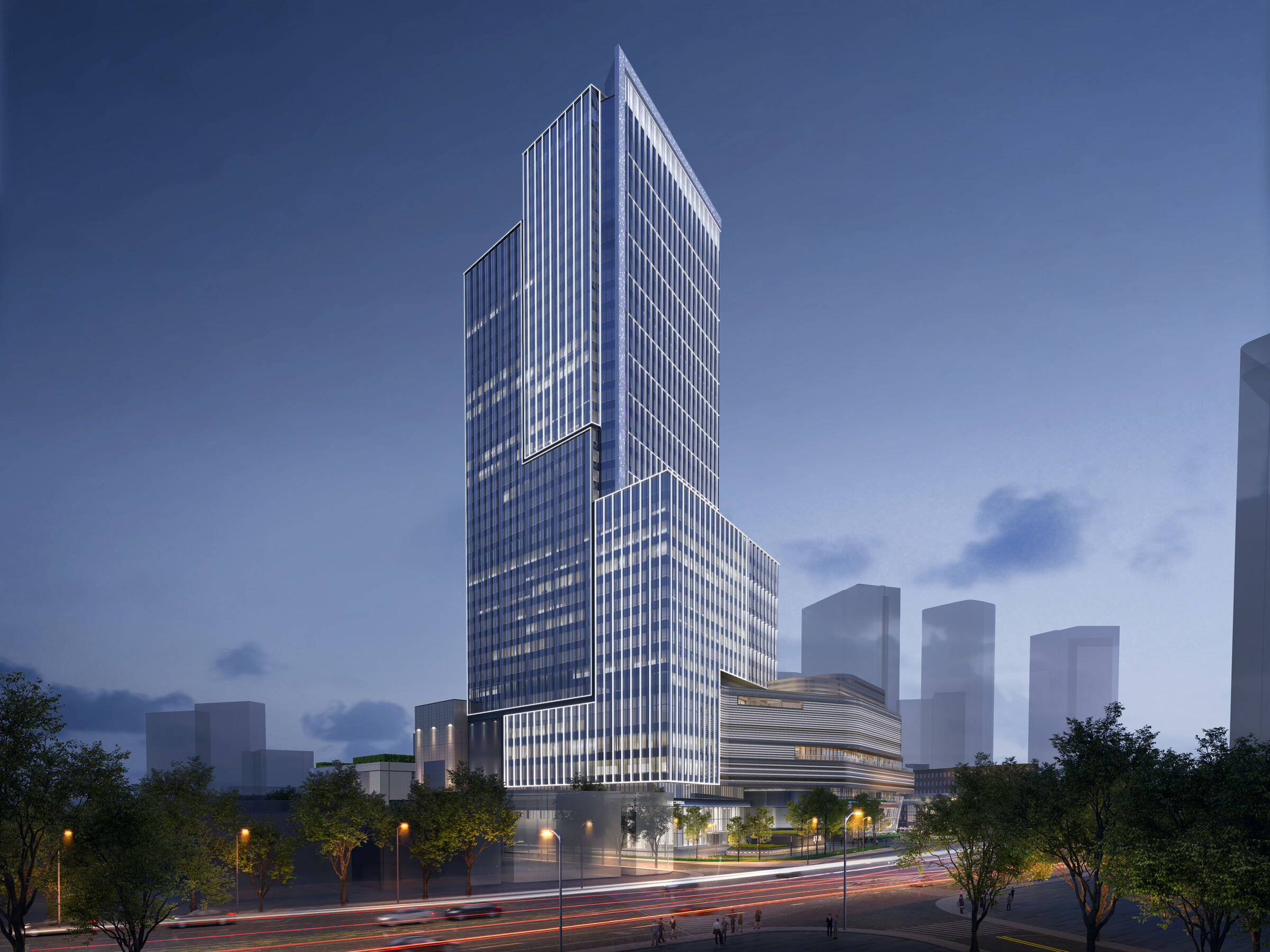 Corporate front along Haining Road