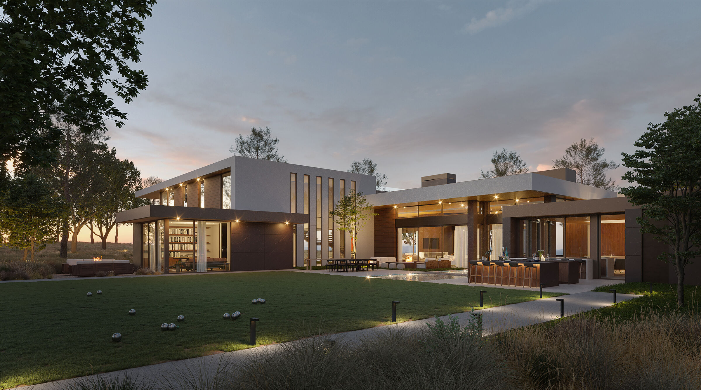 Modern architectural lines and luxury design details at 16 Glenhaven, a custom resort style home in Reno, Nevada