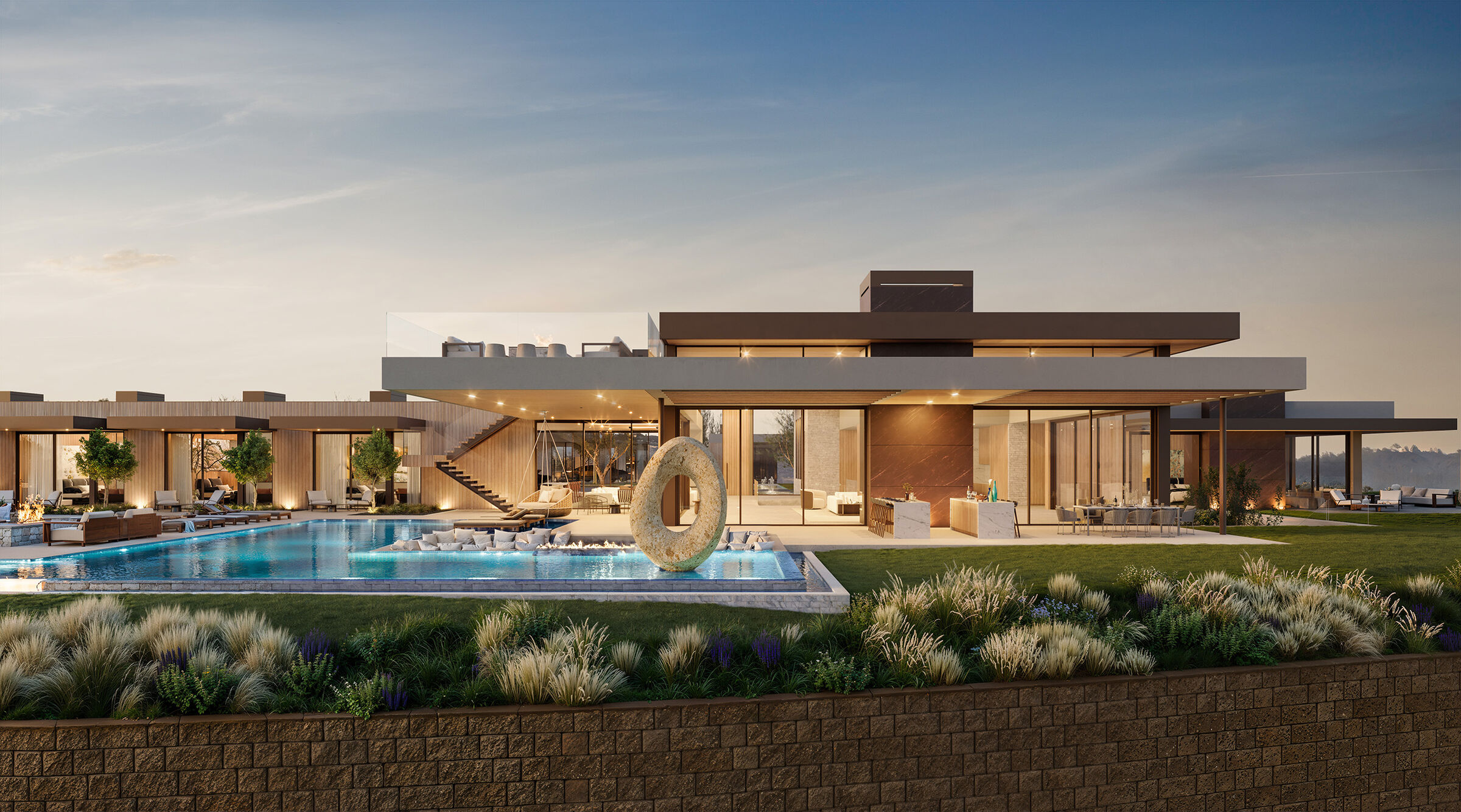 Pinnacle House modern resort style luxury home with pool in San Diego, California