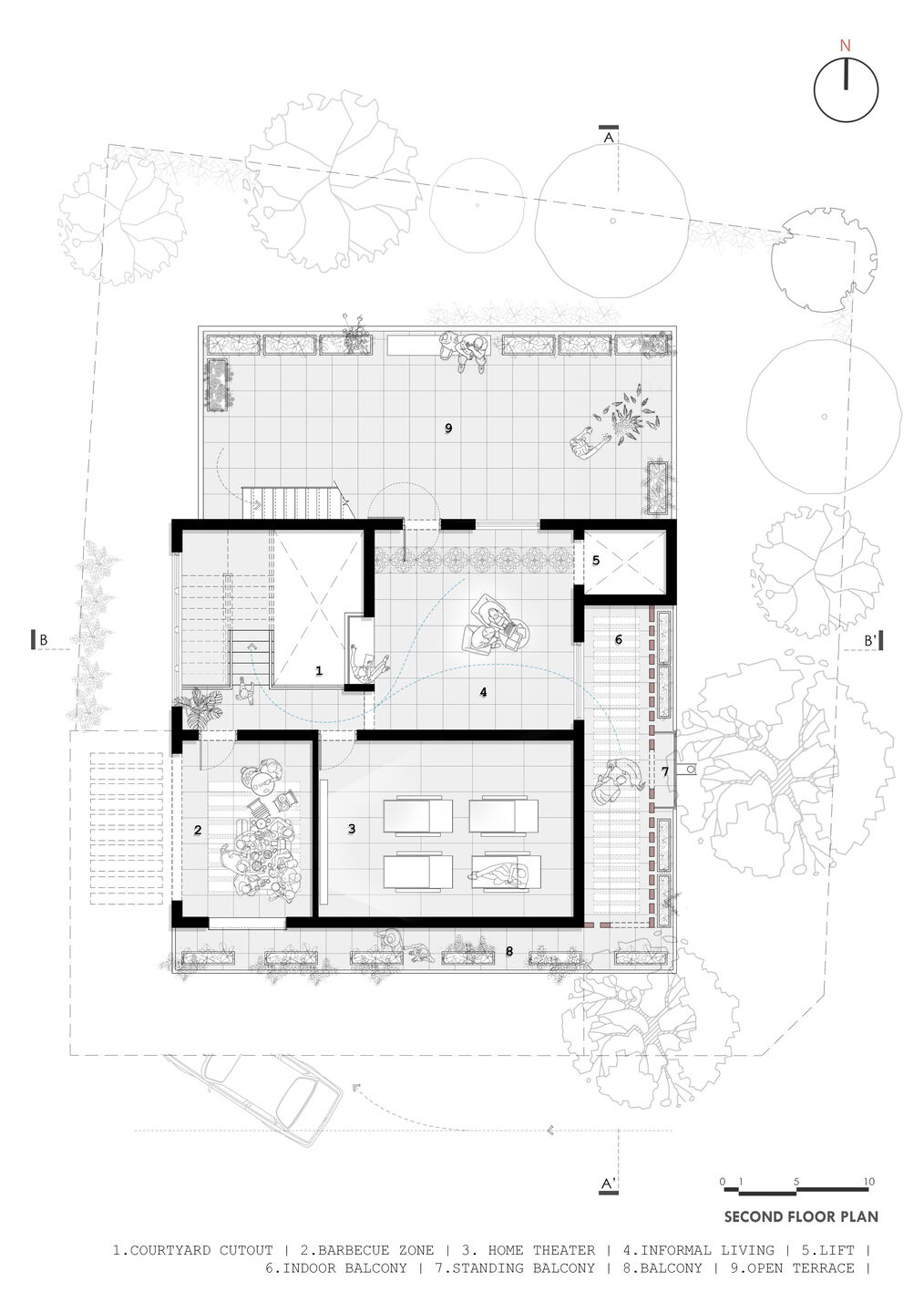 Second Floor Plan -Coexistence House by D.L.E.A
