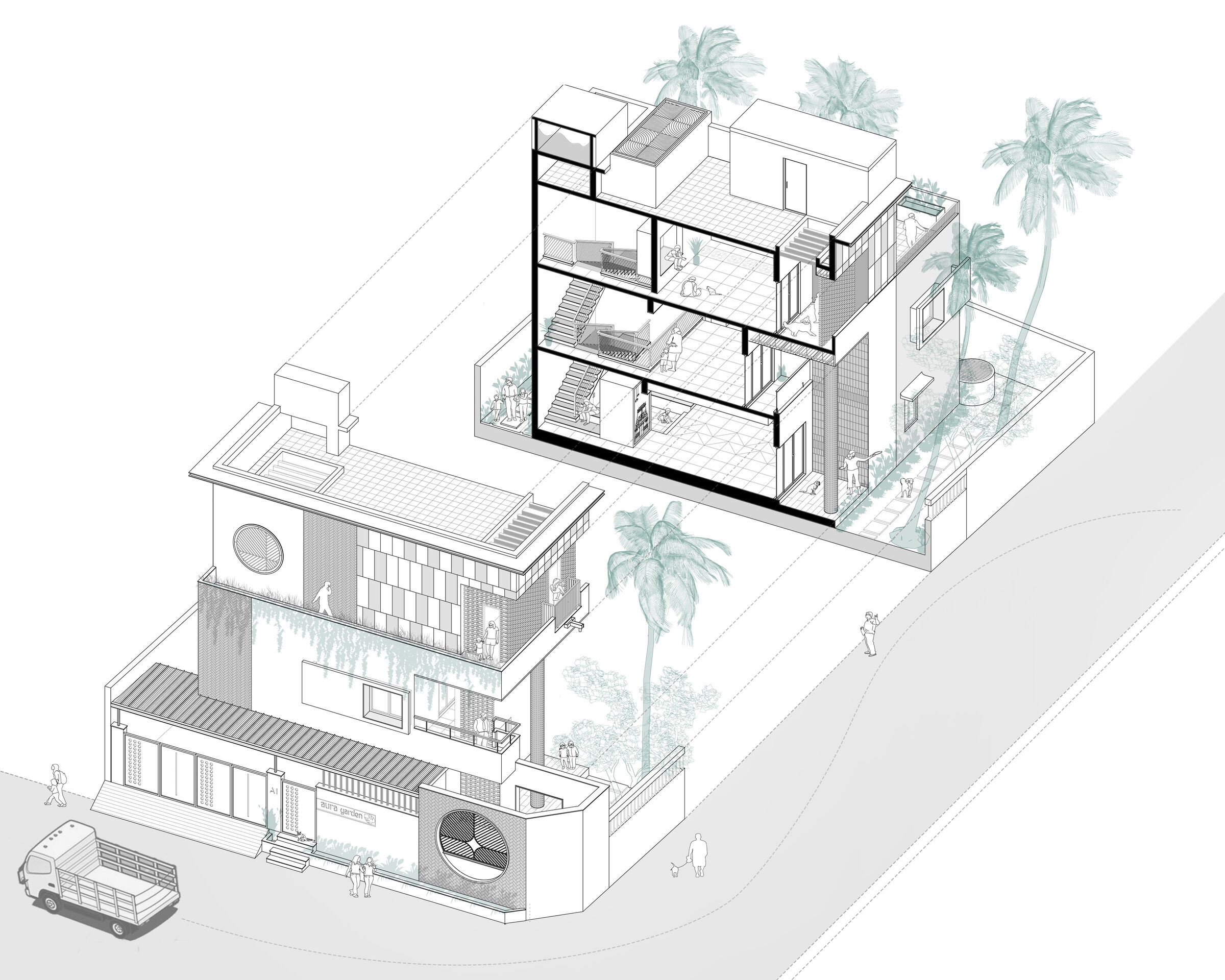 Isometric View - Coexistence House by D.L.E.A