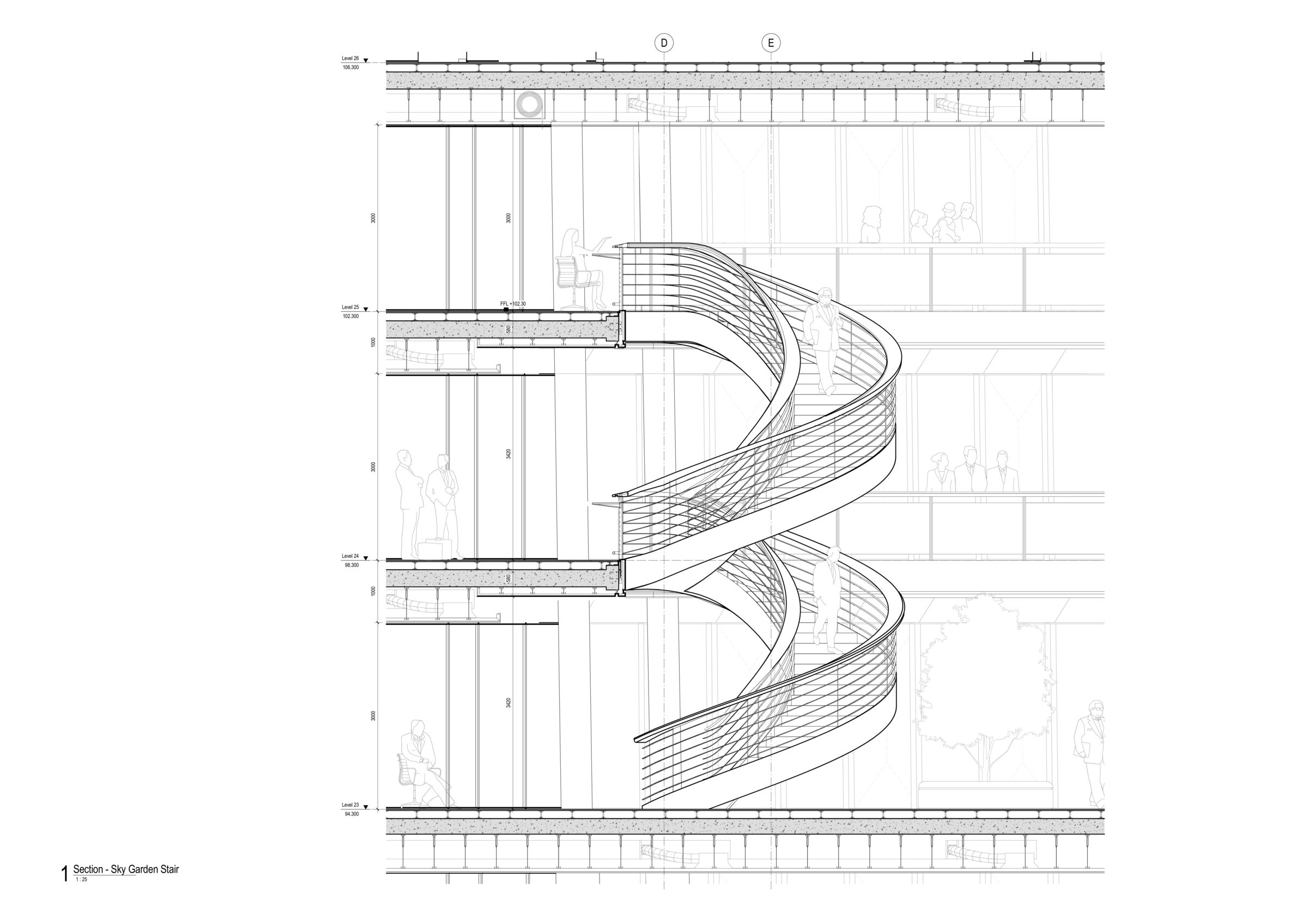 Sky Garden Staircase Detail Section