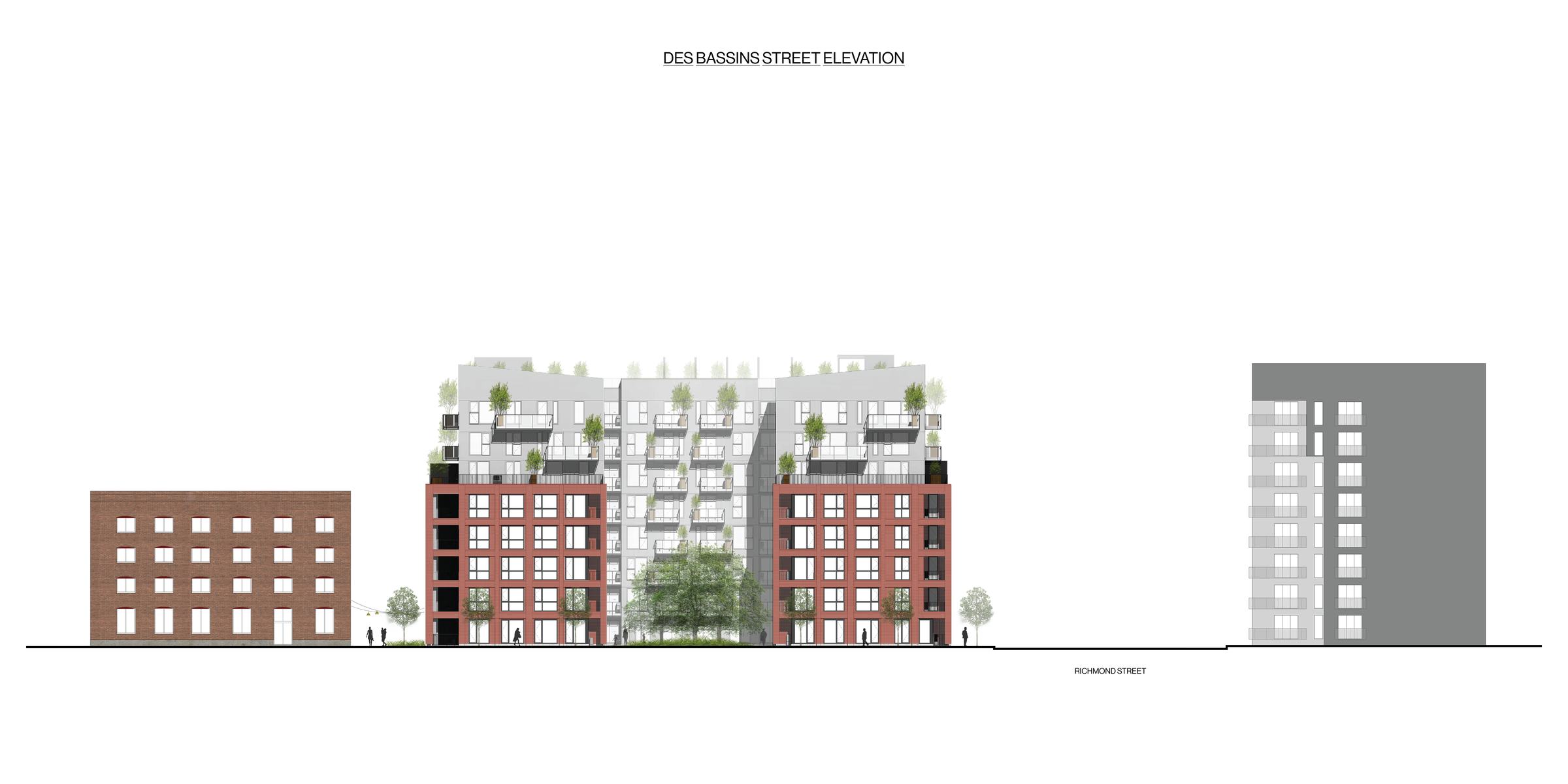 Quartier Général - Des Bassins Street Elevation