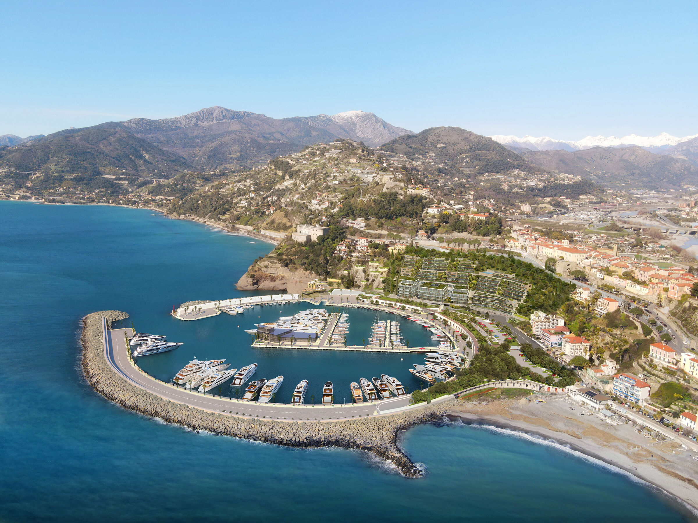 Marina di Ventimiglia regeneration aerial