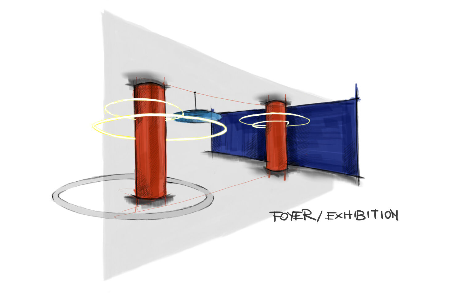 Sketch of Foyer and Exhibition Area