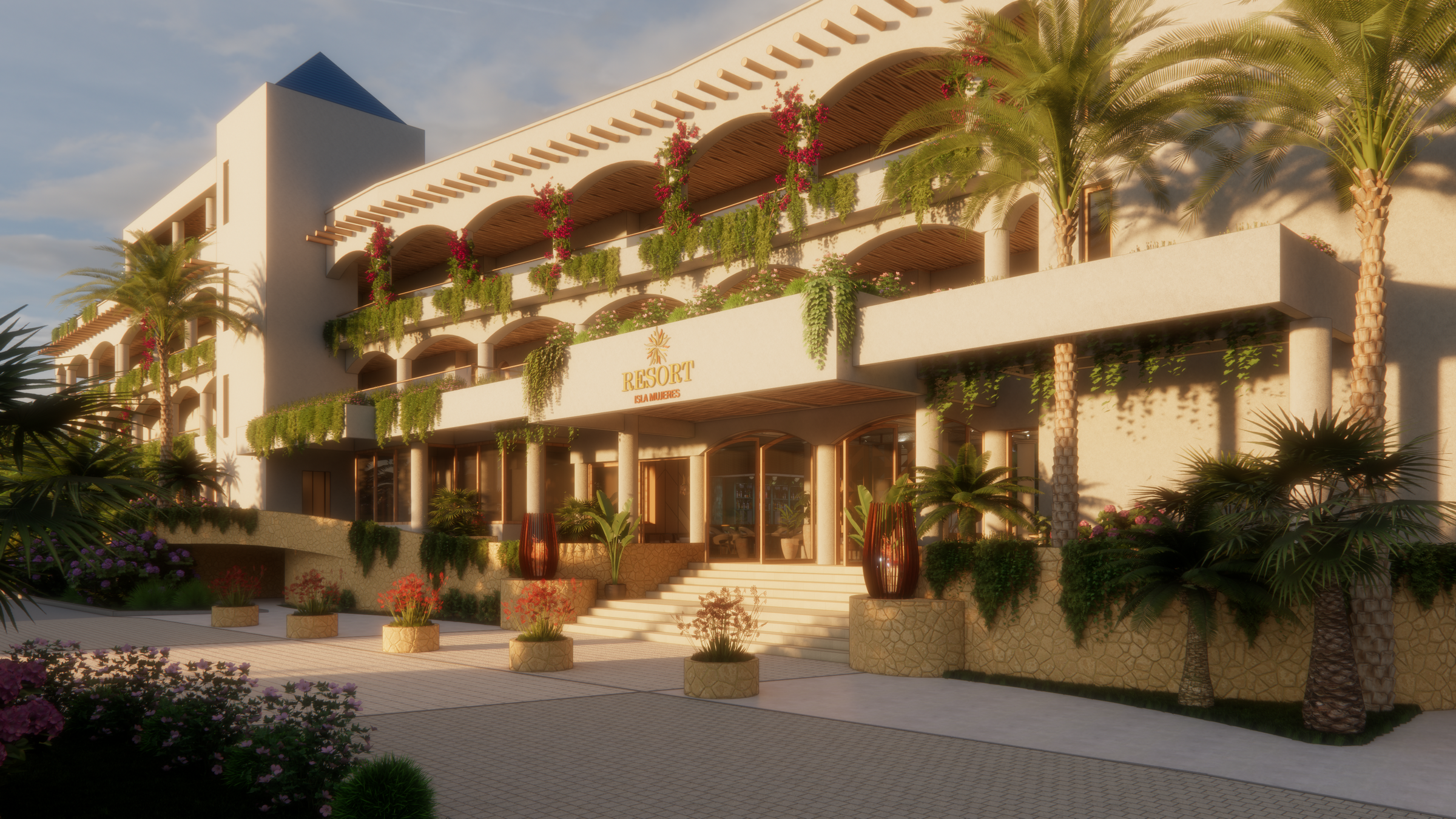 Exterior view, motor lobby