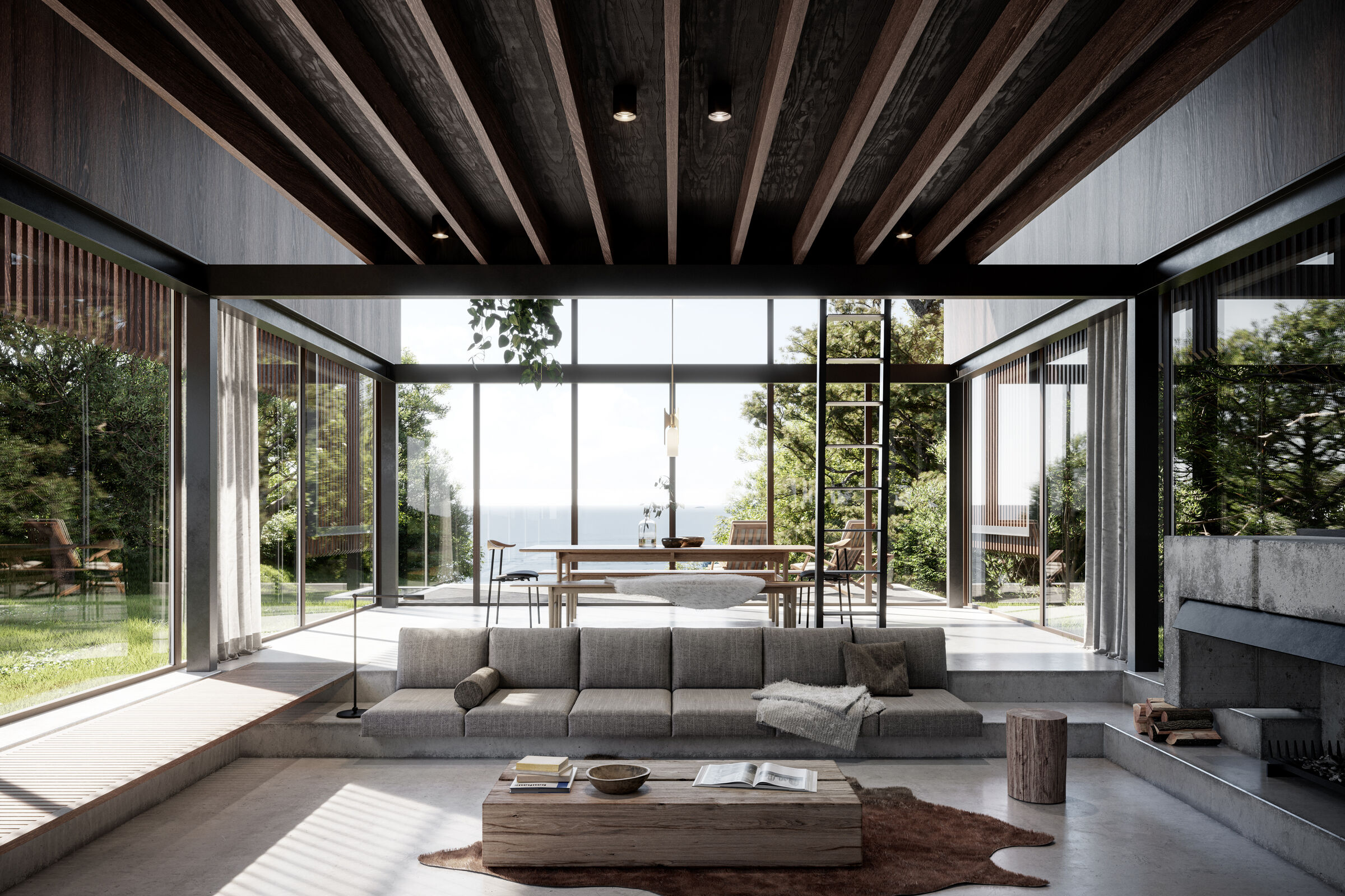 The ground floor is defined by select furniture interventions – creating a layered effect that offers a sense of privacy and flexibility, without compromising on openness.