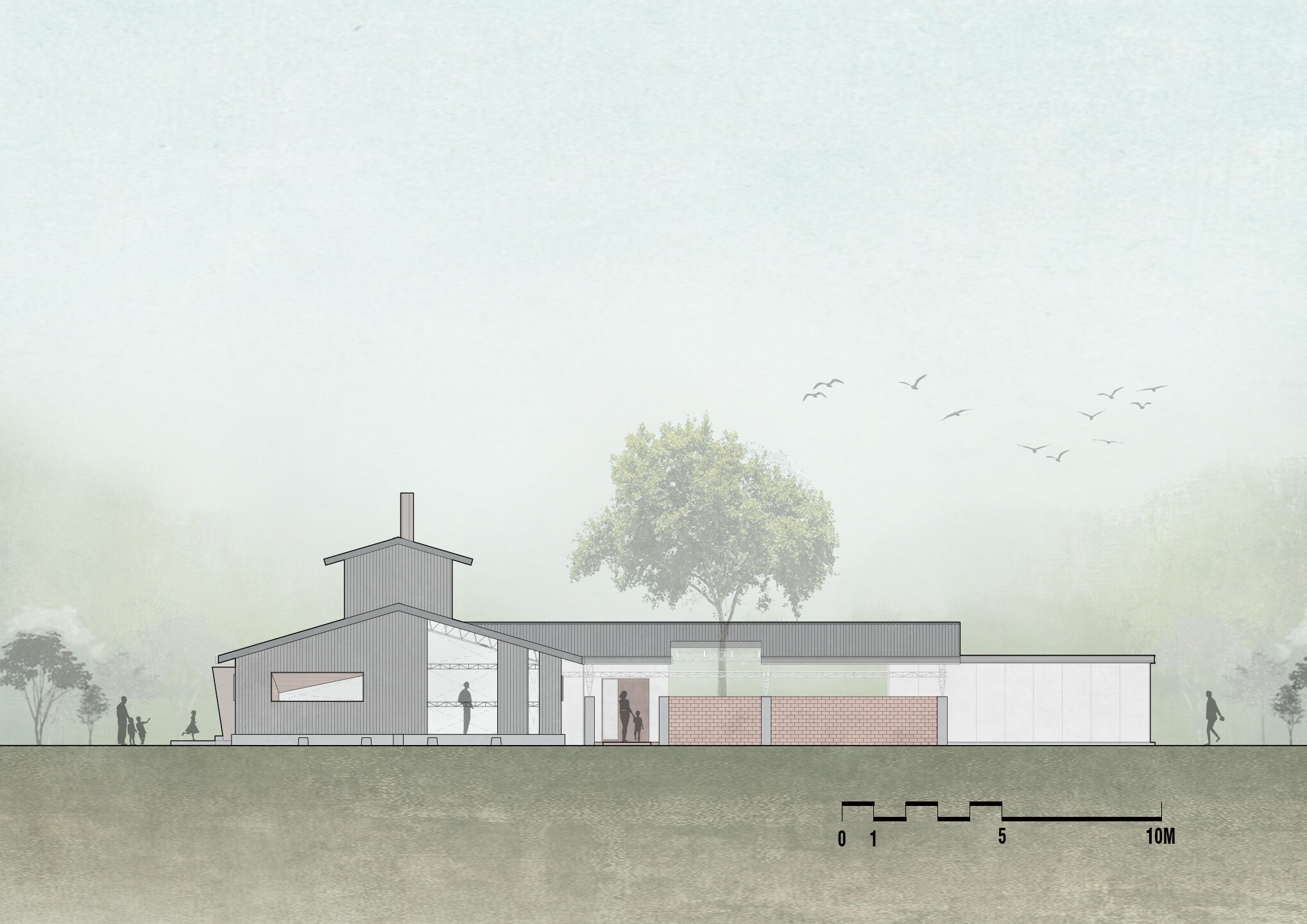 Charcoal Factory- west elevation