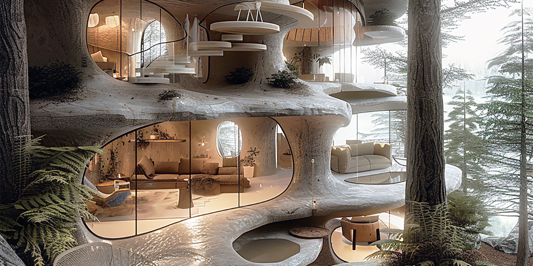 Conceptual house made with mycelium
