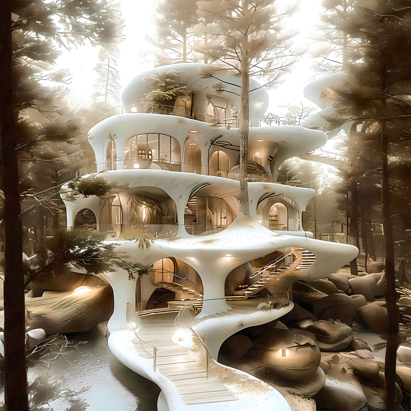 Conceptual house made with mycelium