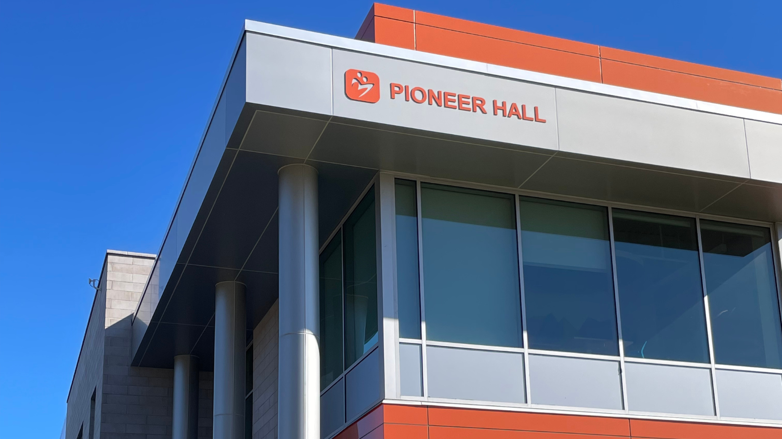 Entrance columns to Pioneer Hall