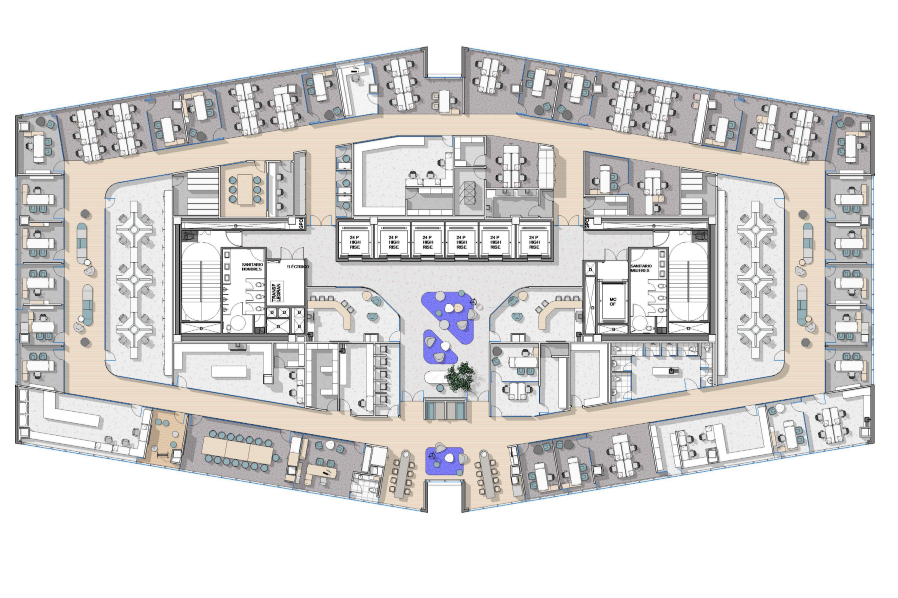 Robertet Layout by Contract Workplaces