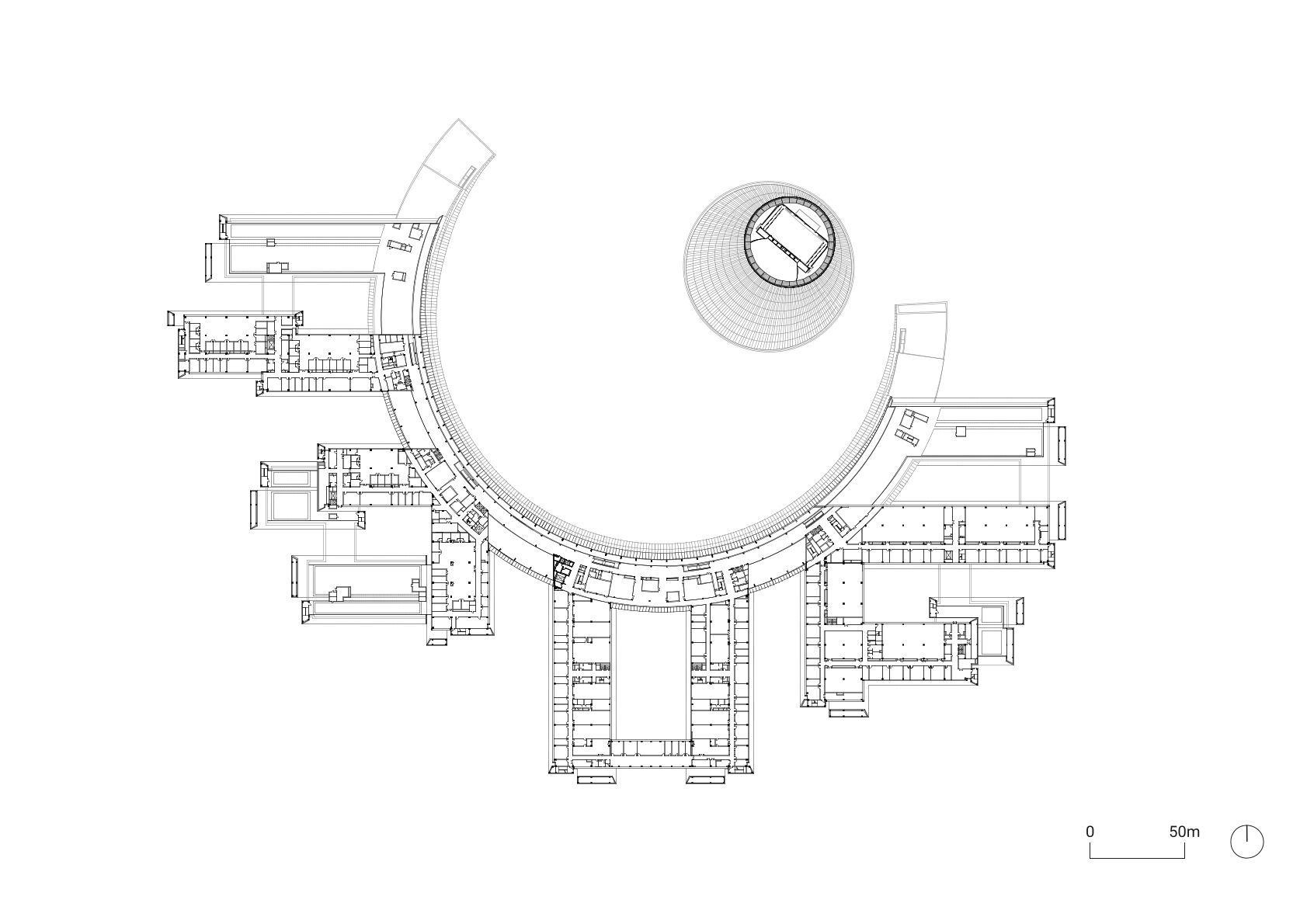 Third floor plan Academic Core, original scale 1:500