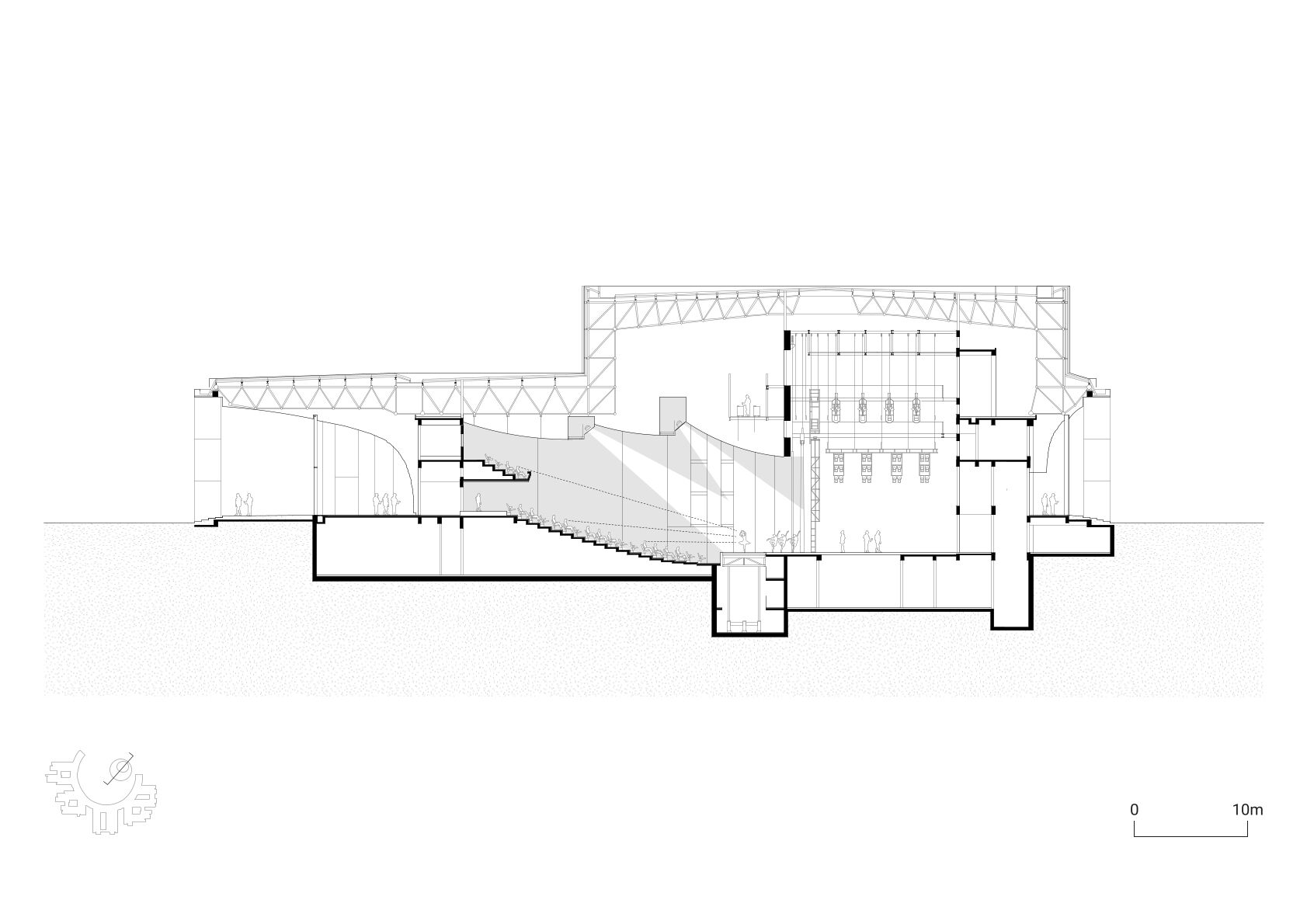 Section, Academic Hall, original scale 1:200