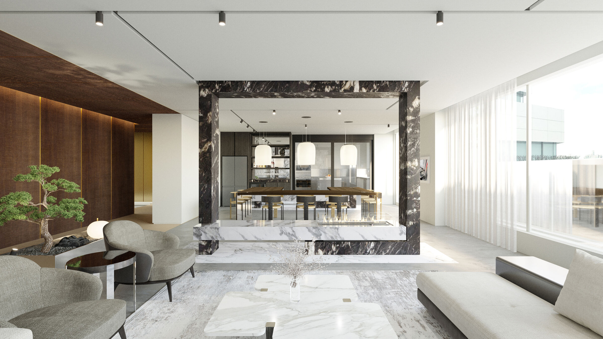 Render Image of Living Zone
