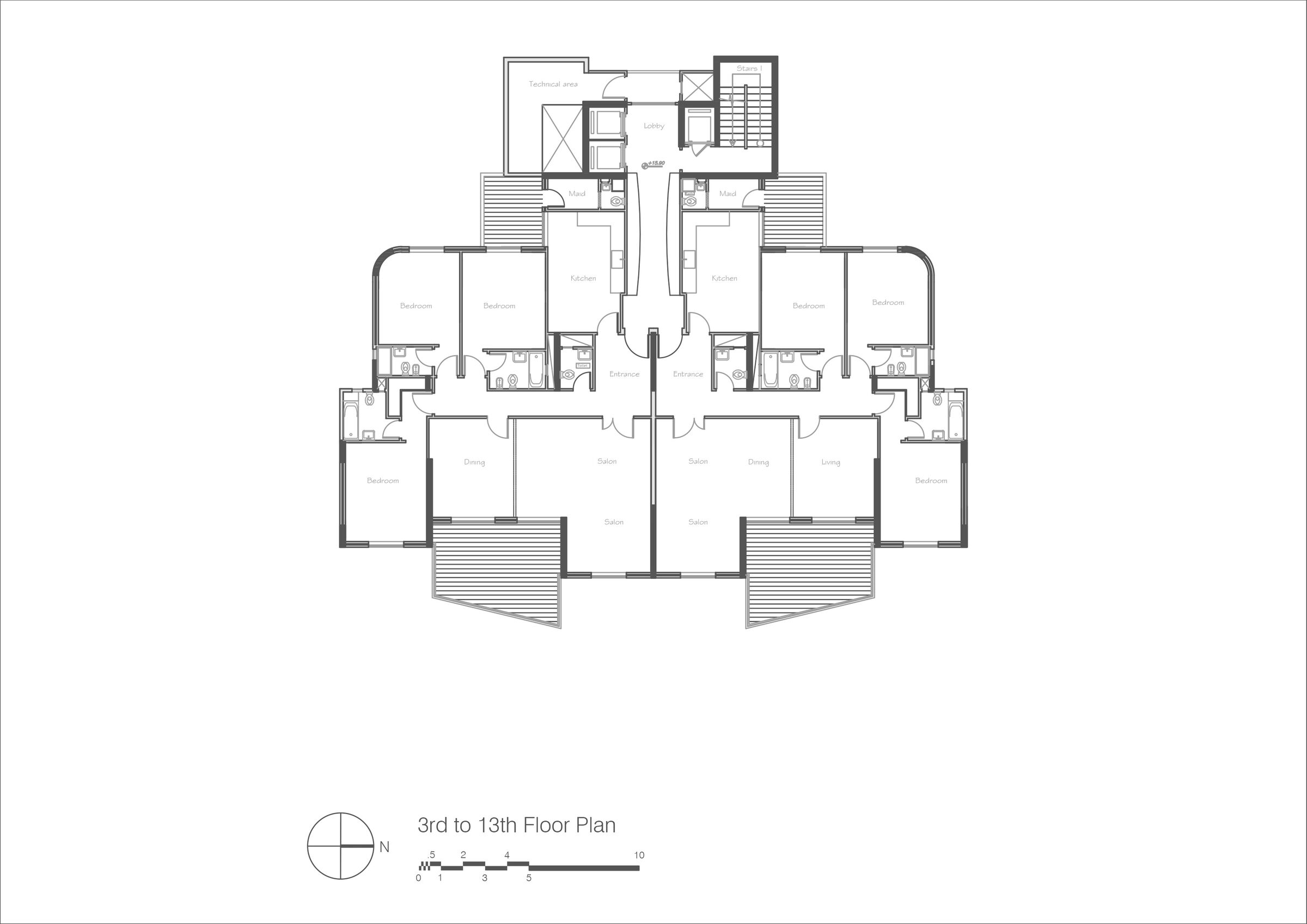 3rd to 13th Floor Plan