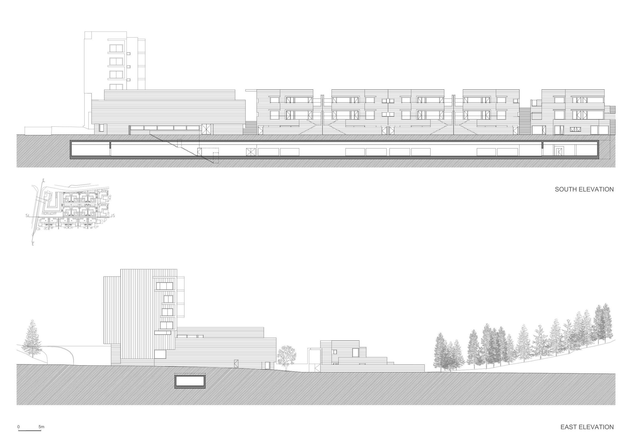 South and East elevation