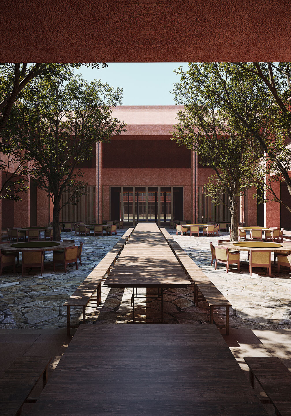 Flexible Open-and-Close Courtyard