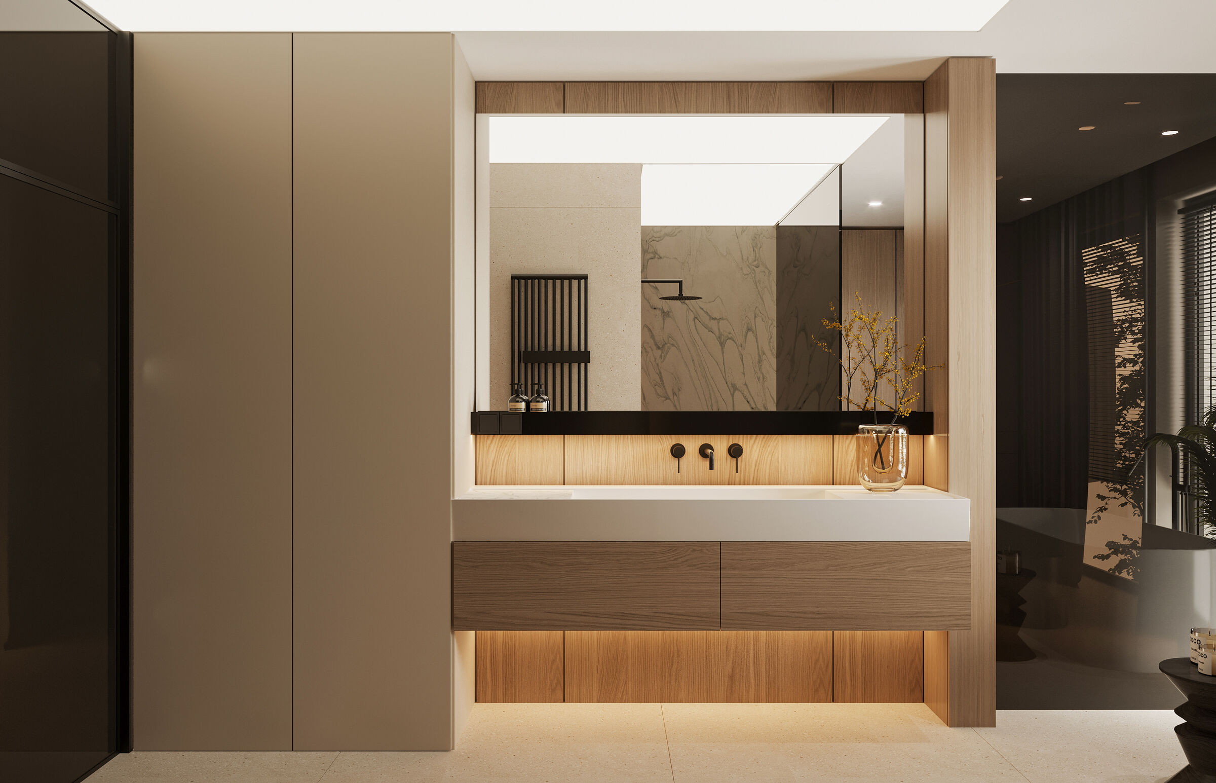 Integrated lighting and clean detailing emphasize clarity and precision within the interior.