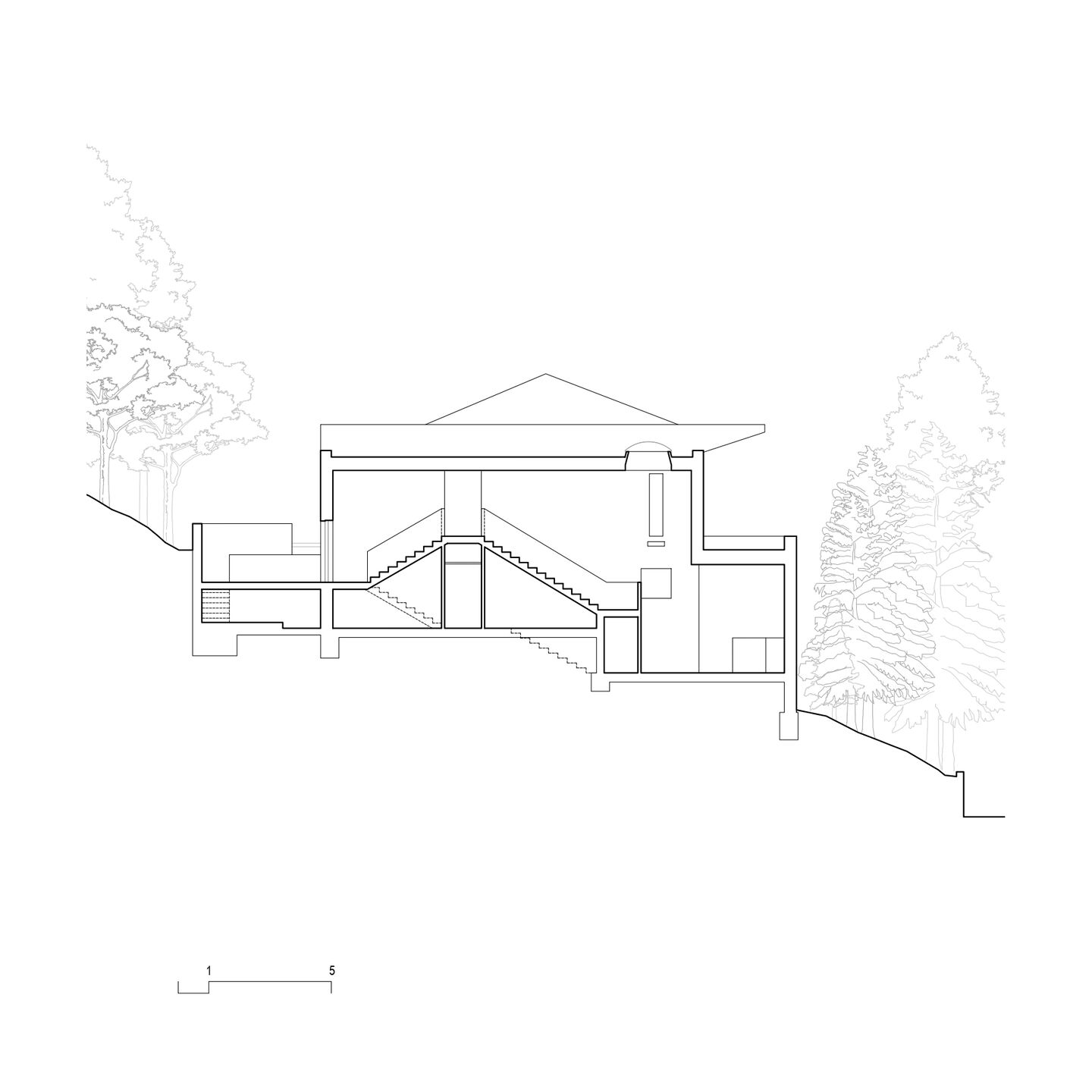 section through staircase